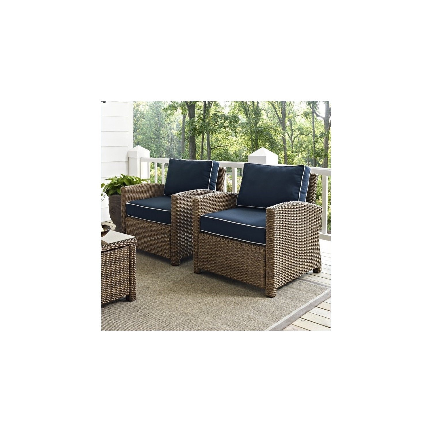 Crosley Furniture Bradenton 2 Piece Outdoor Wicker Seating Set