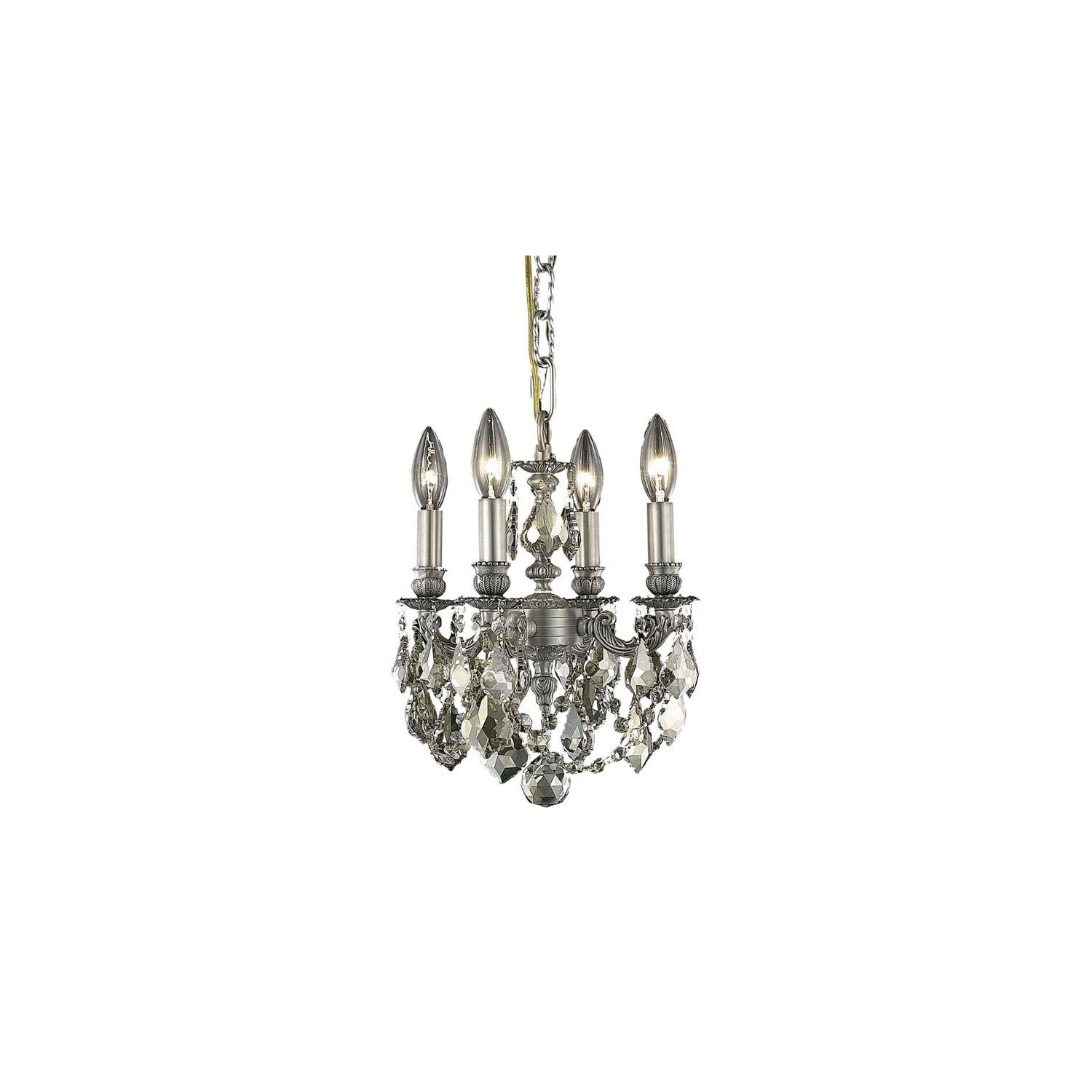 Elegant Lighting Lillie 10" 4 Light Royal Crystal Chandelier