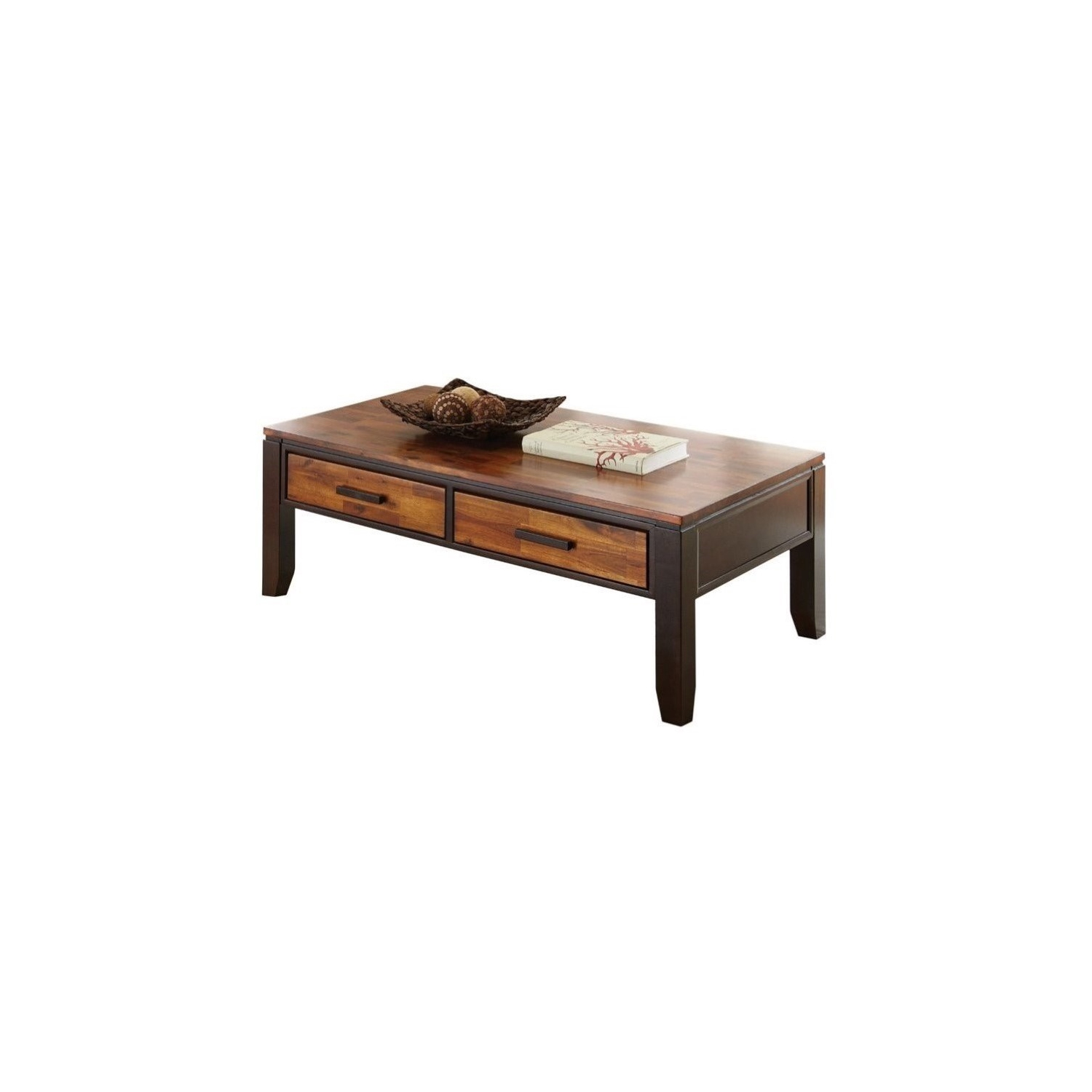 Abaco Rectangular Two Tone Cherry Wood Finish Coffee Table
