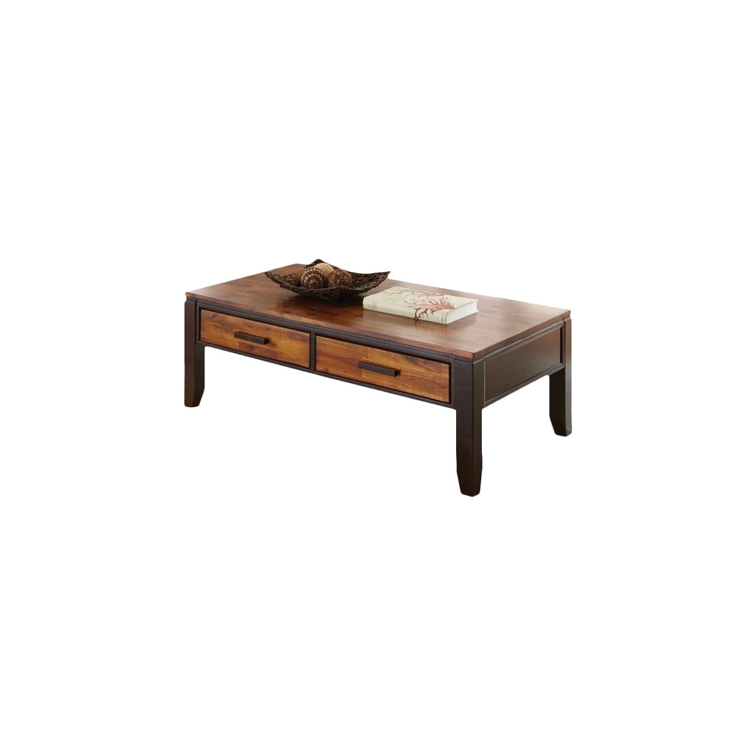 Abaco Rectangular Two Tone Cherry Wood Finish Coffee Table