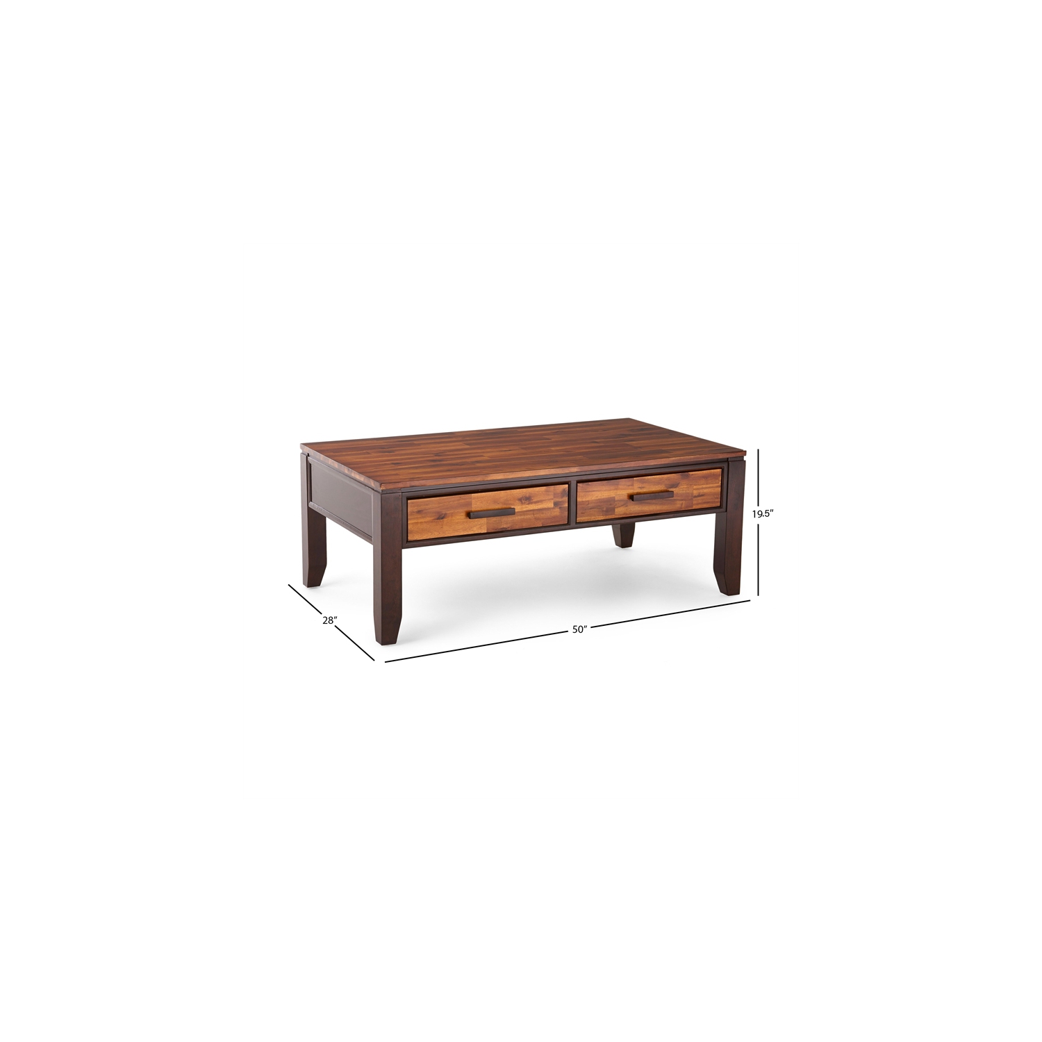 Abaco Rectangular Two Tone Cherry Wood Finish Coffee Table