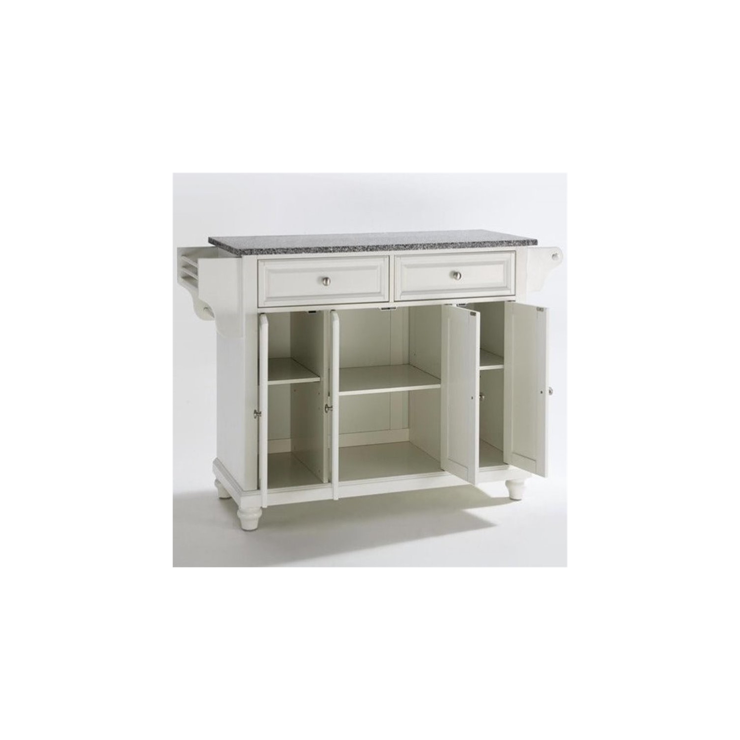 Crosley Cambridge Gray Granite Top Kitchen Island in White