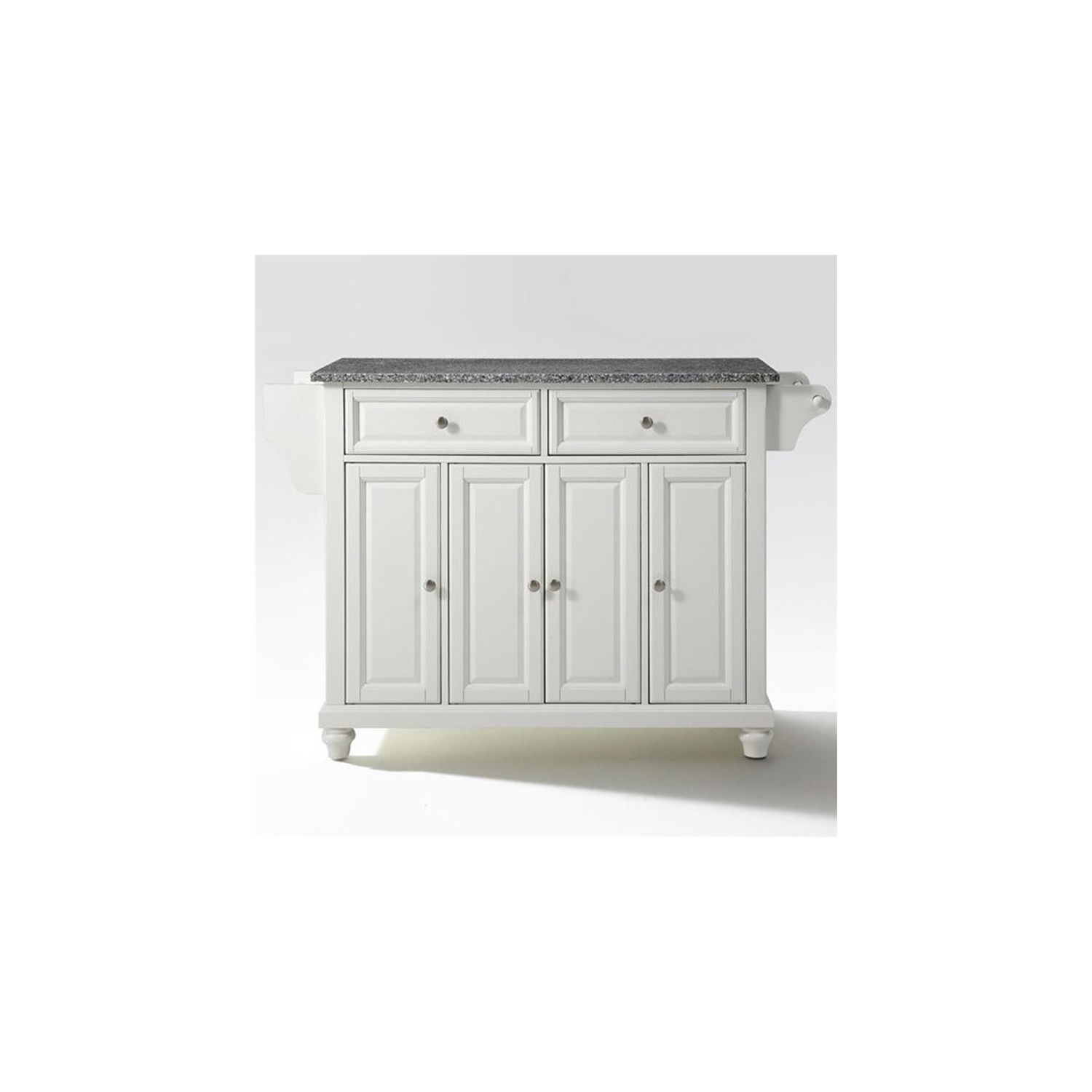 Crosley Cambridge Gray Granite Top Kitchen Island in White