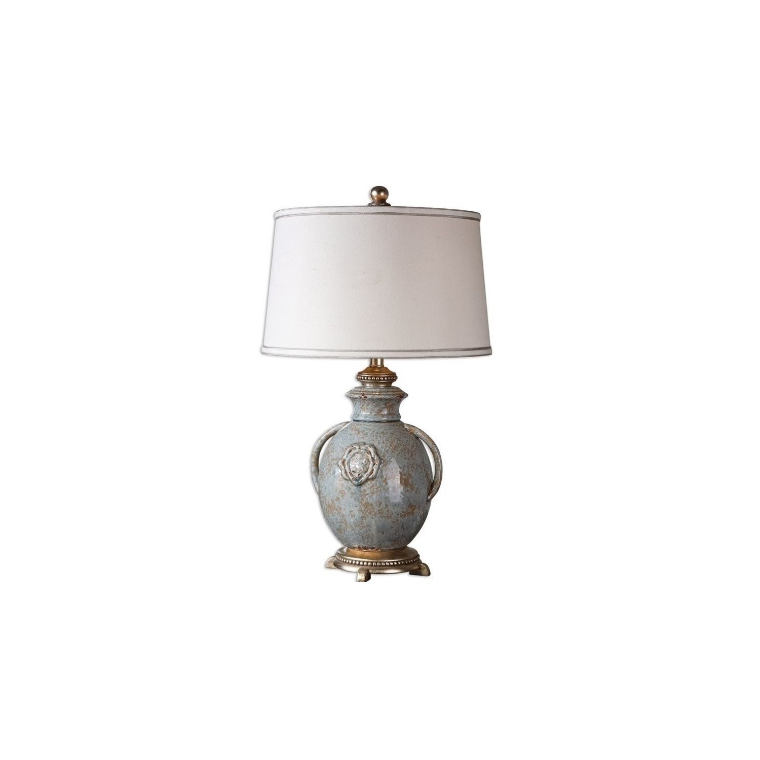 Uttermost Cancello Textured Ceramic Lamp in Distressed Light Blue