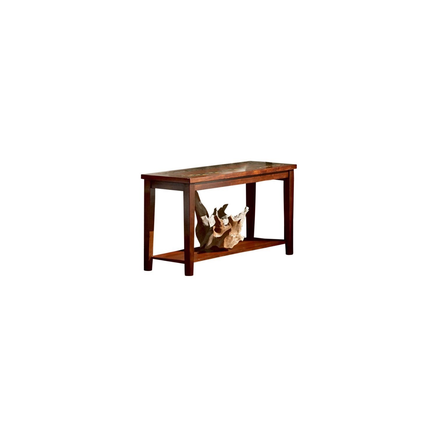 Davenport Slate inlay Sofa Table with brown cherry wood