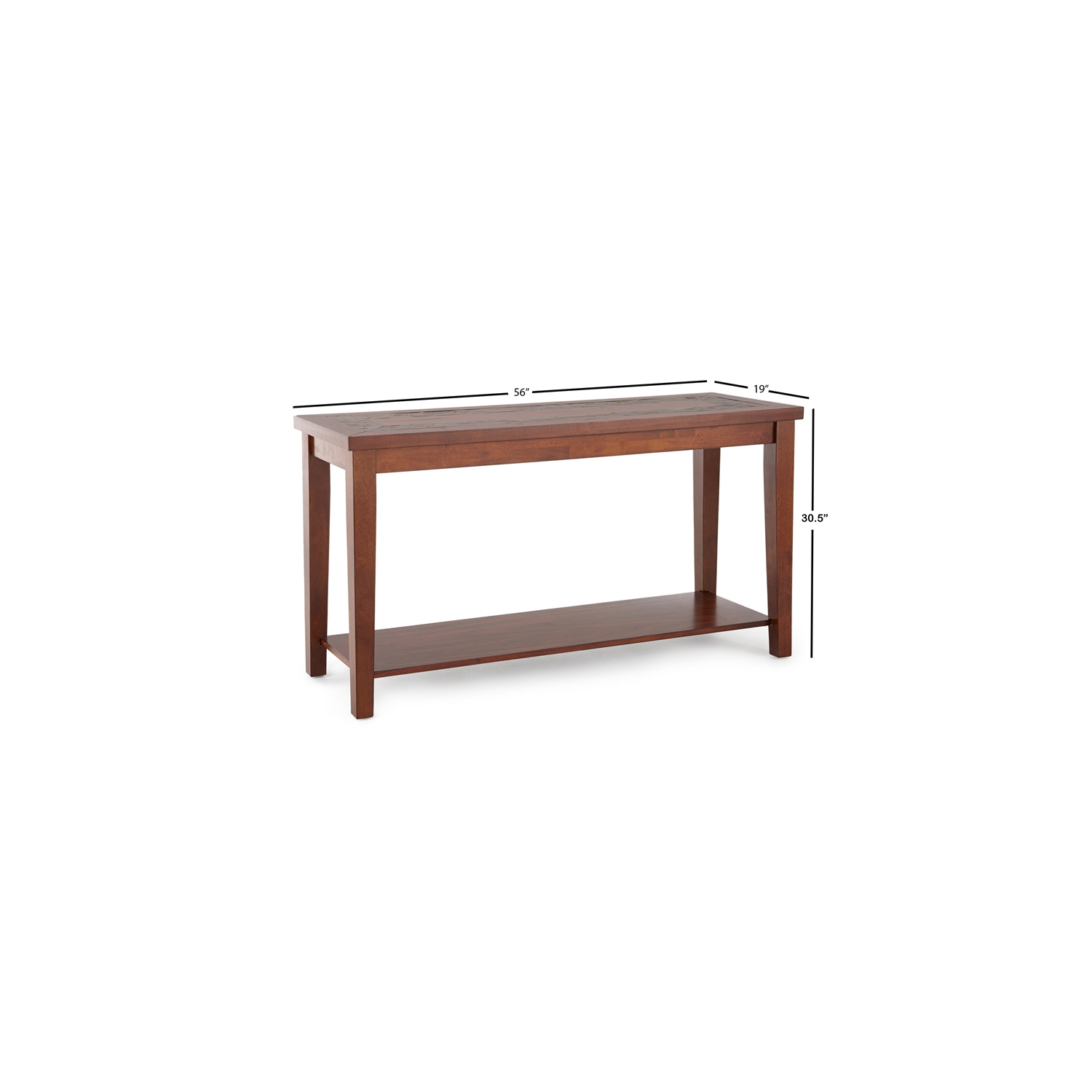 Davenport Slate inlay Sofa Table with brown cherry wood