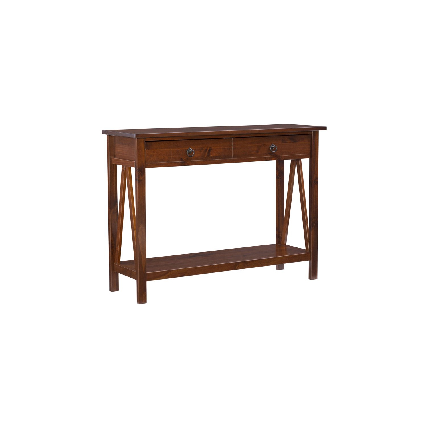 Table en bois Titian de Linon avec un tiroir, brun