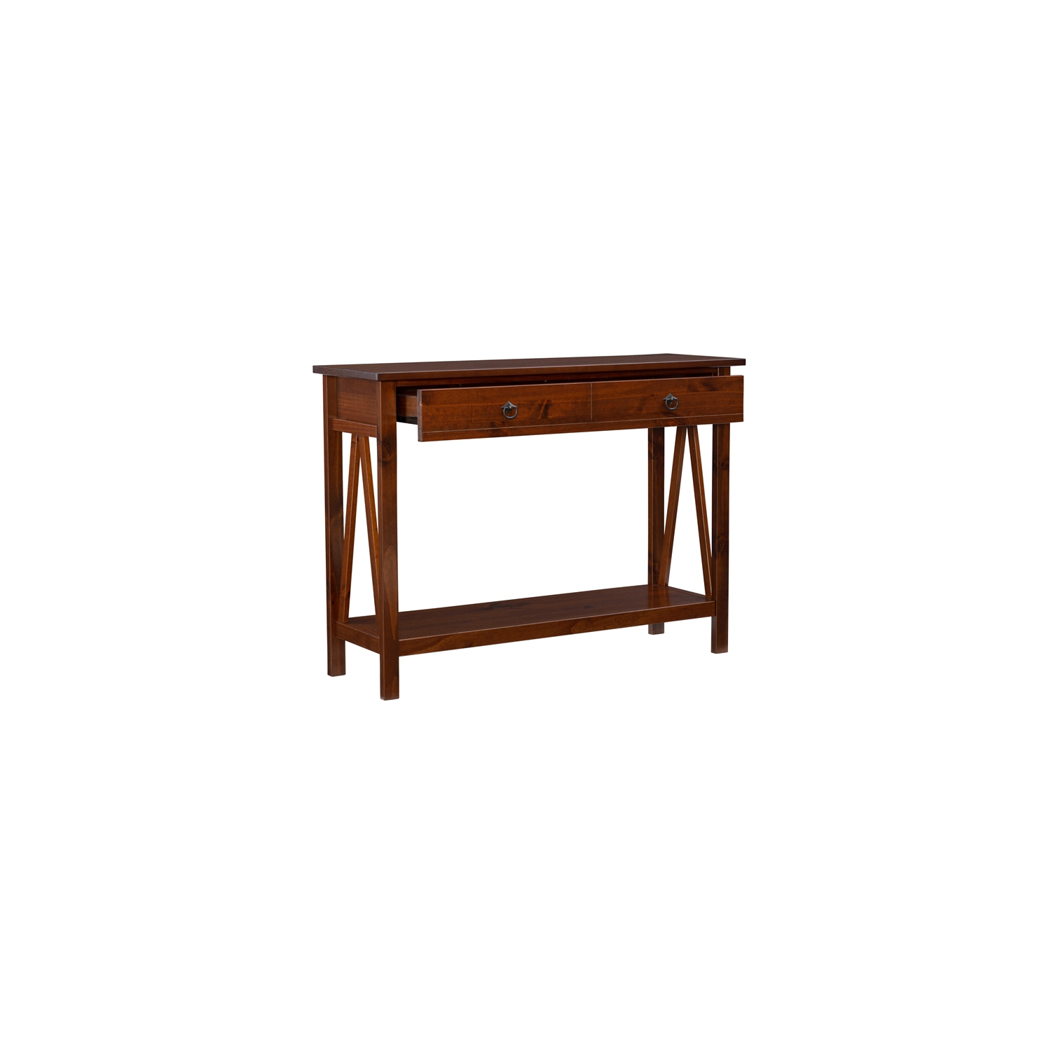 Table en bois Titian de Linon avec un tiroir, brun