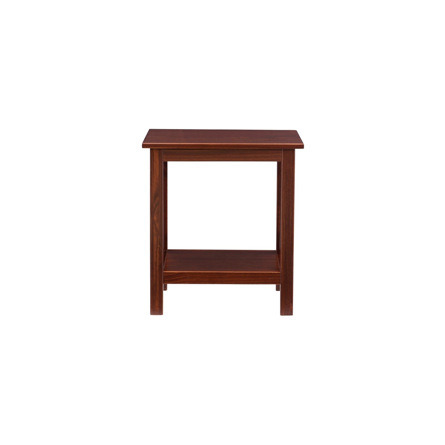 Linon Titian Solid Pine Wood End Table in Tobacco Brown