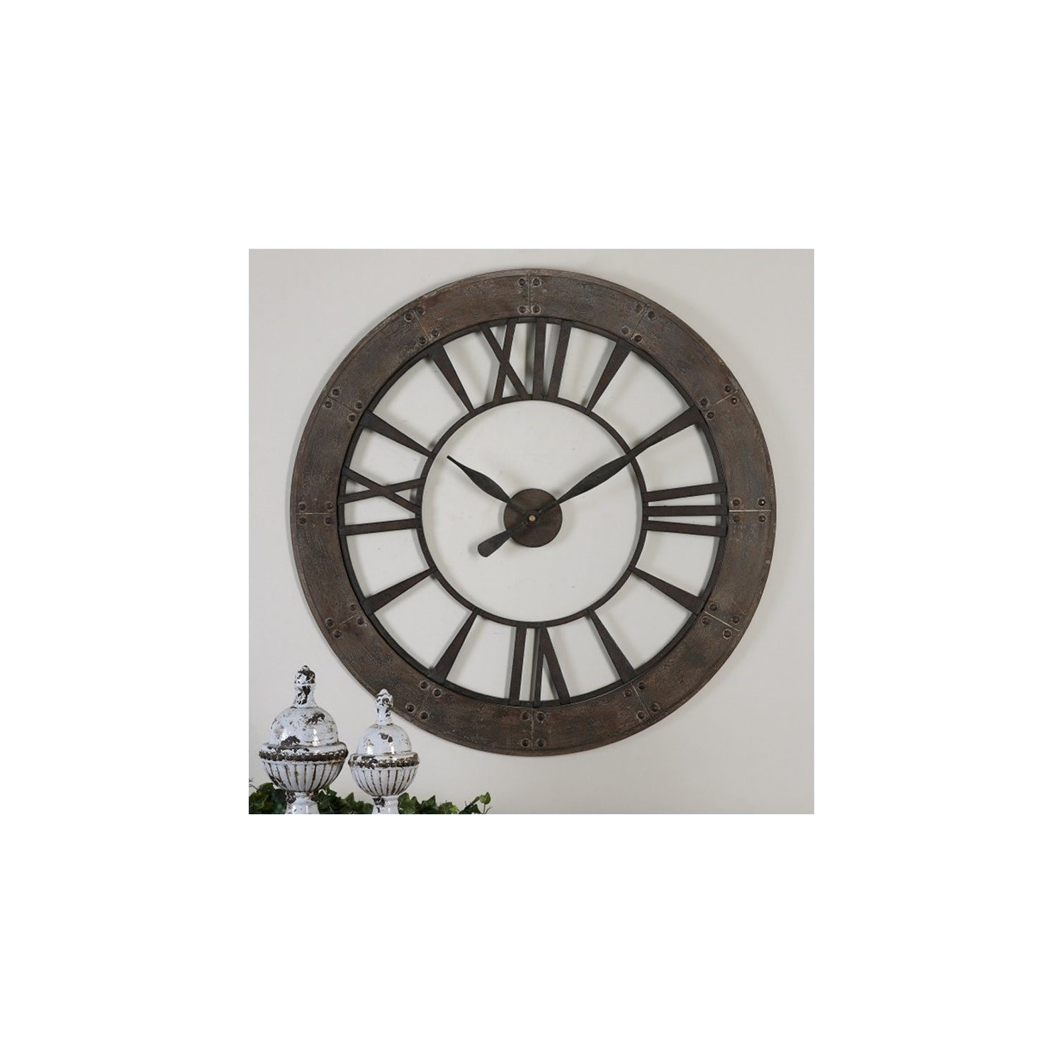 Uttermost Ronan Wall Clock in Dark Rustic Bronze