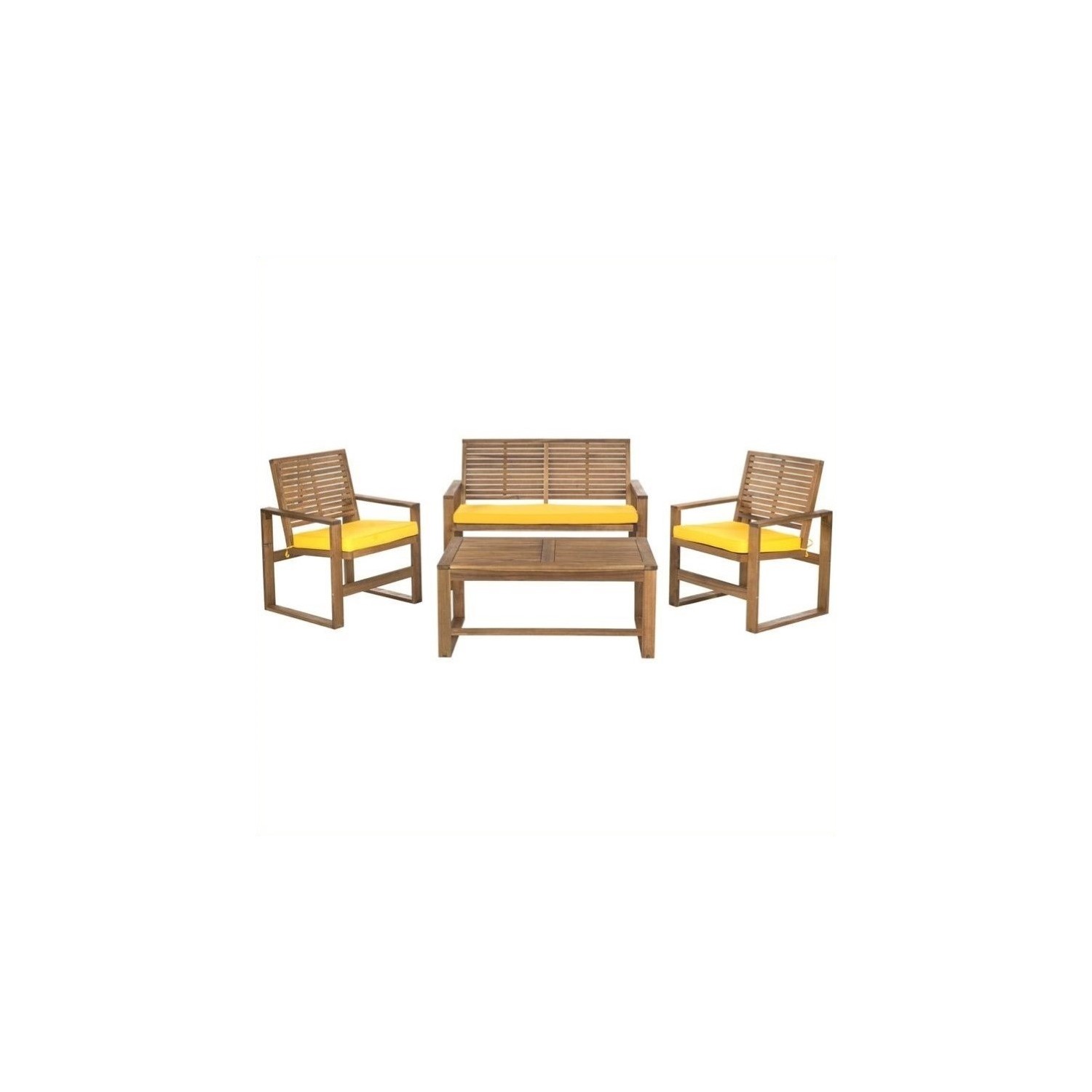 Safavieh Ozark Wood 4 Piece Set in Brown and Yellow