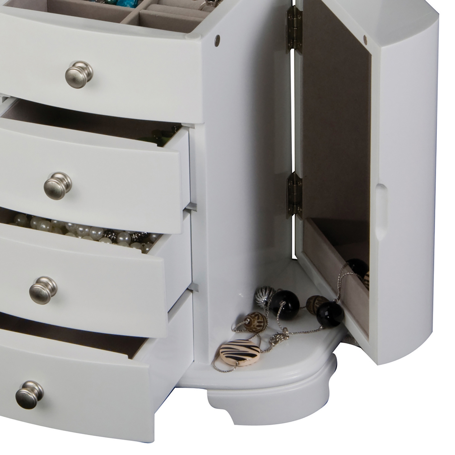 Mele Kaitlyn Upright Musical Jewelry Box in White