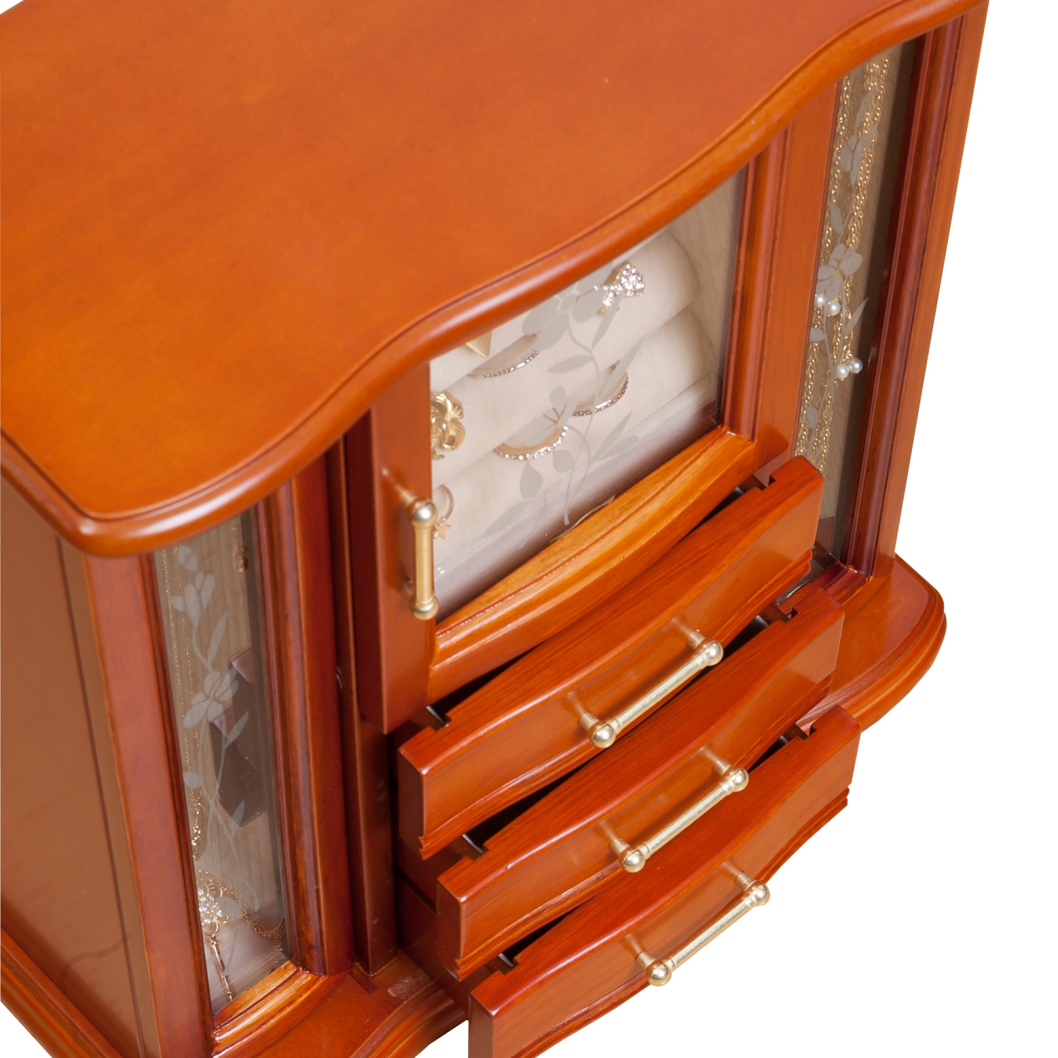 Mele Richmond Wooden Jewelry Box in Walnut Finish