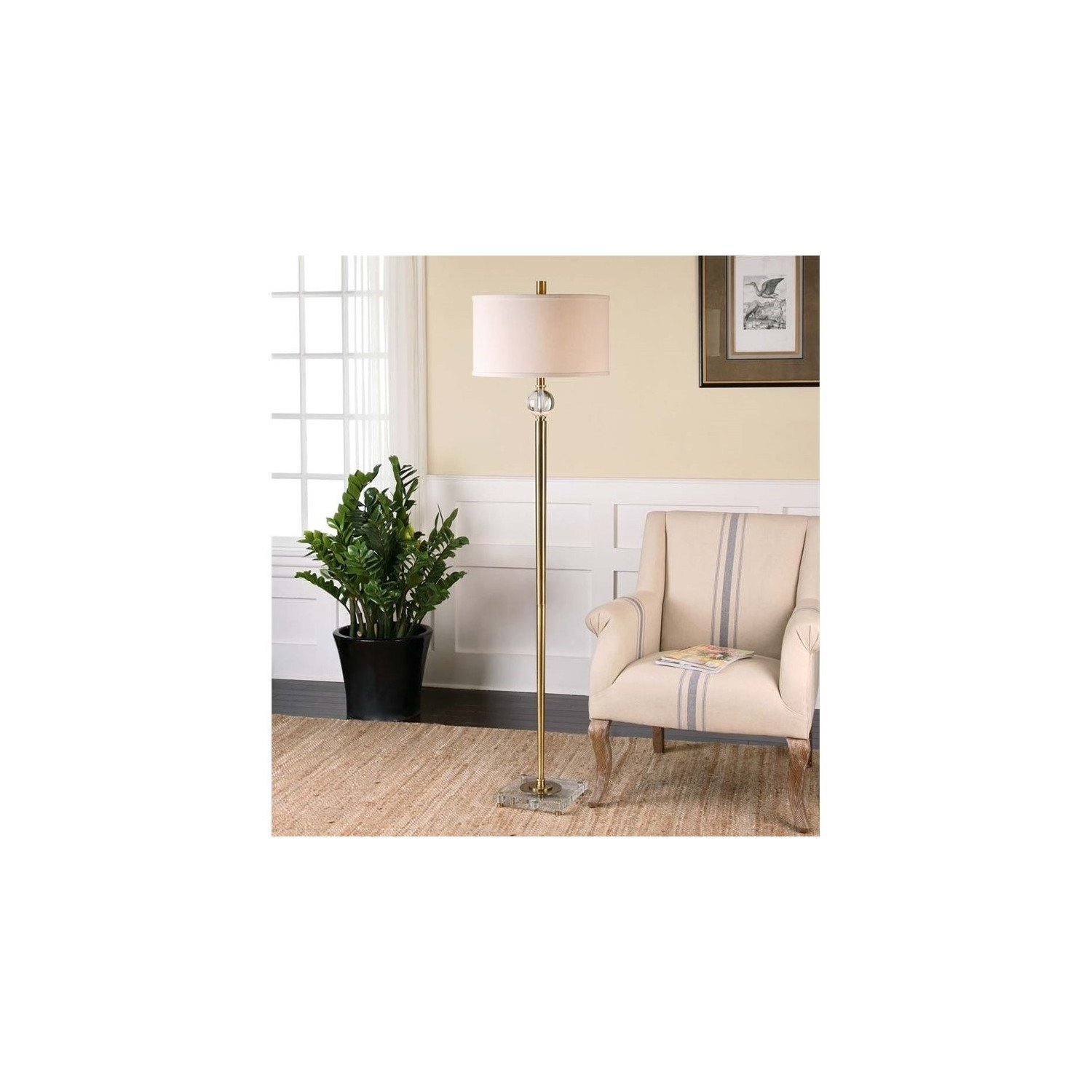 Uttermost Mesita Brass Floor Lamp