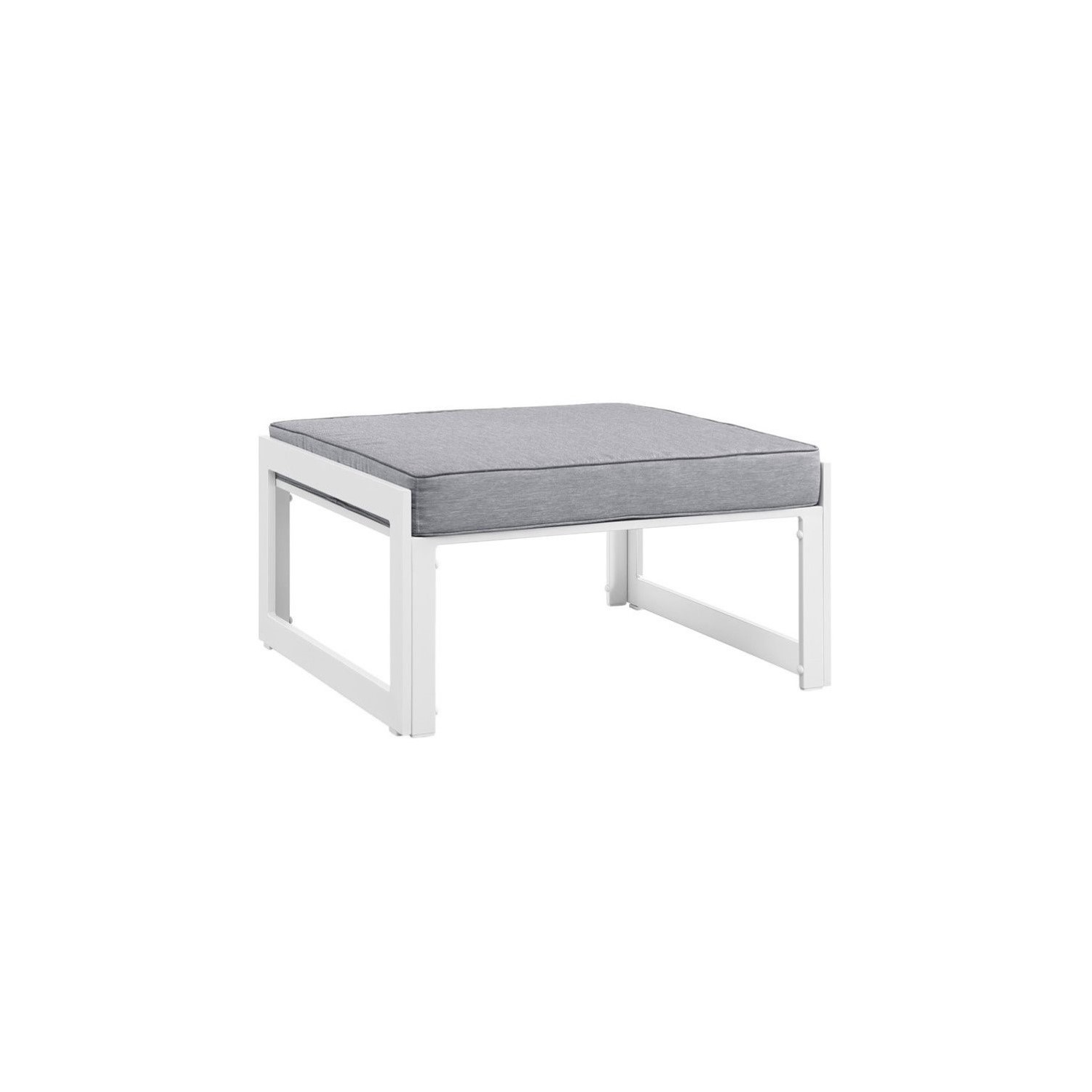 Modway Fortuna Outdoor Patio Ottoman in White and Gray