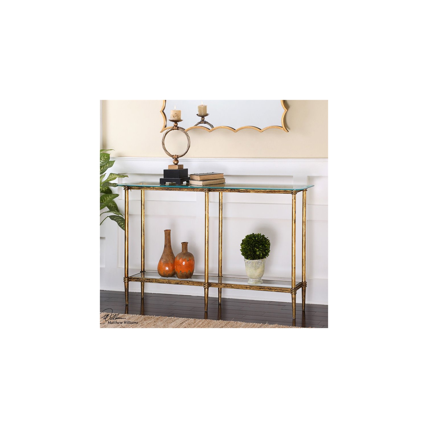 Uttermost Elenio Glass Console Table