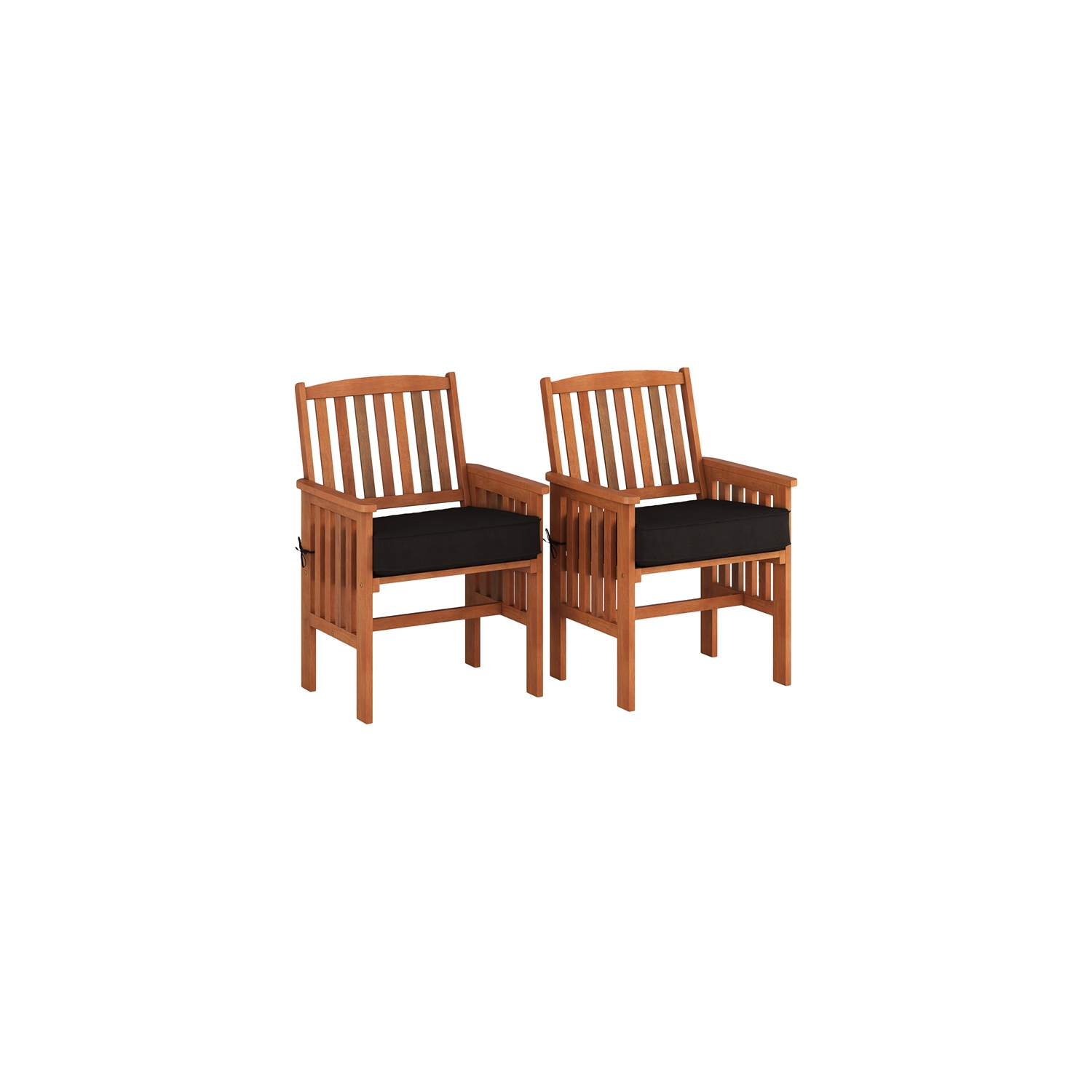CorLiving Miramar Natural Wood Outdoor Chair and Side Table 3pc Set