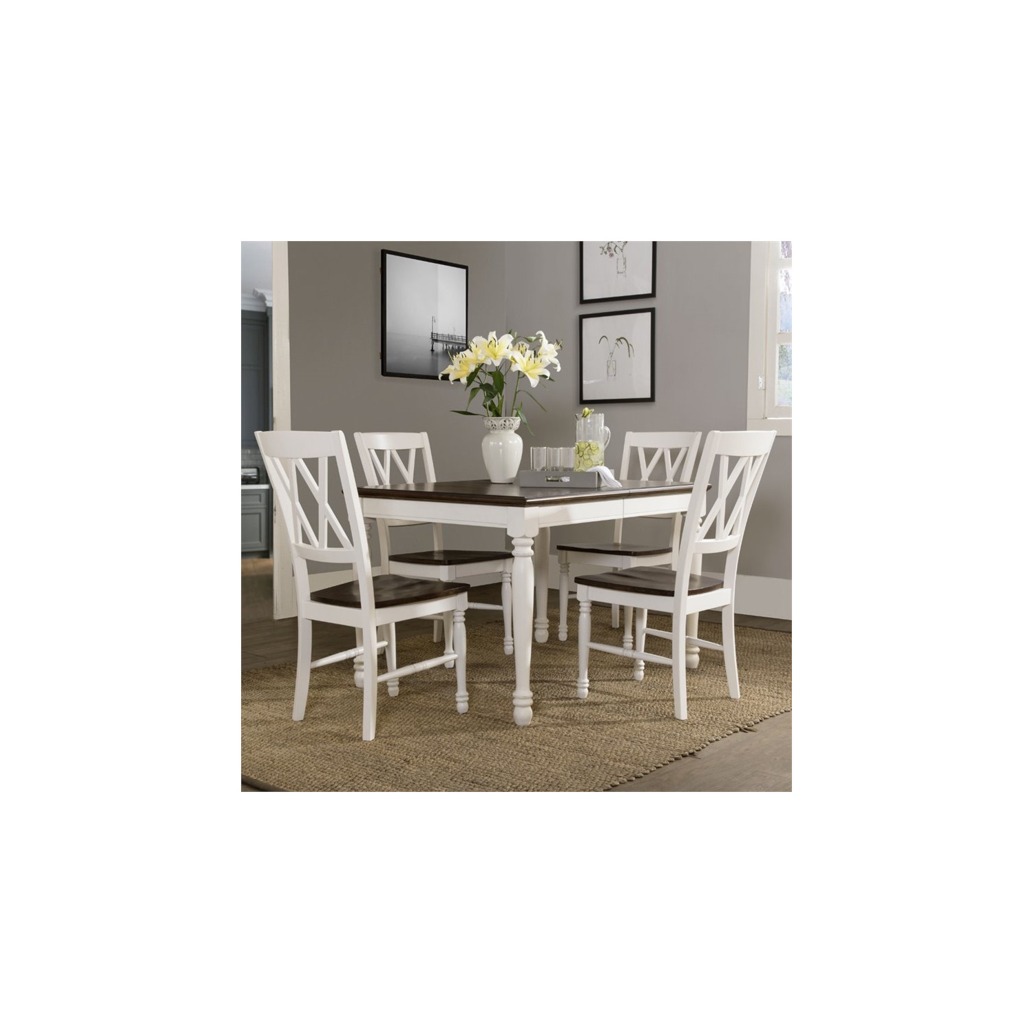 Crosley Shelby 5 Piece Dining Set In White