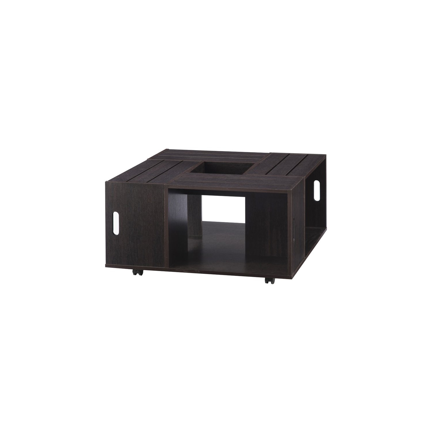 Furniture of America Conteery Wood Coffee Table with Casters in Espresso