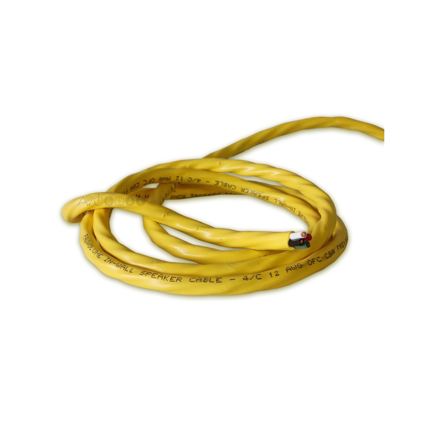 Fil de haut-parleur encastrable FT4 jaune 4 AWG de ThruSound pour haut-parleur