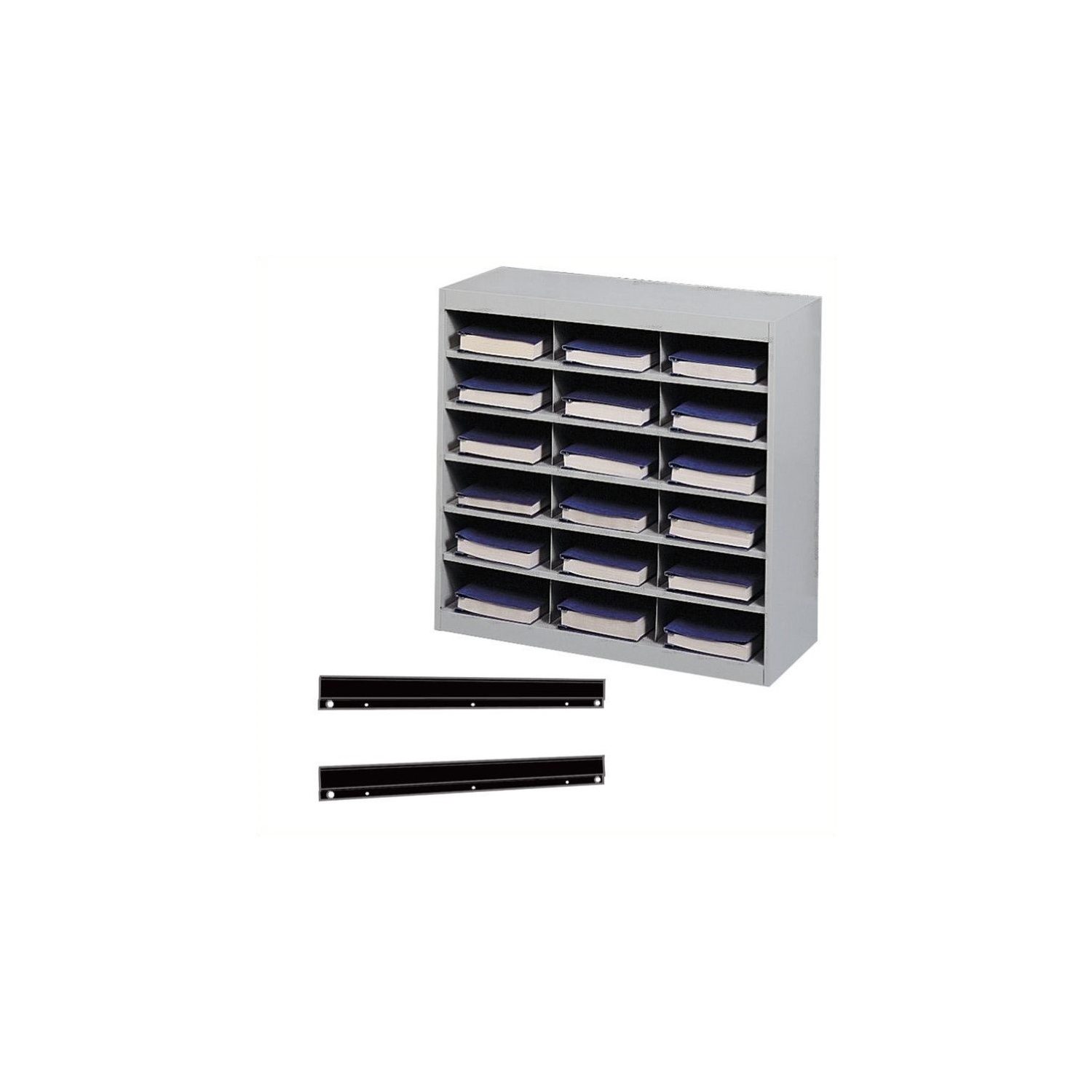 Safco – Organisateur en acier E-Z Stor, 18 compartiments avec support, gris