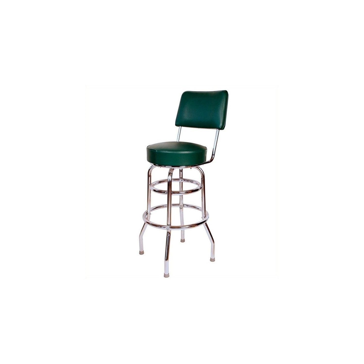 Richardson Seating Retro 1950s 30 Chrome Swivel Bar Stool In Green Richardson Seating Retro 1950s 30 Chrome Swivel Bar Stool In Green Only