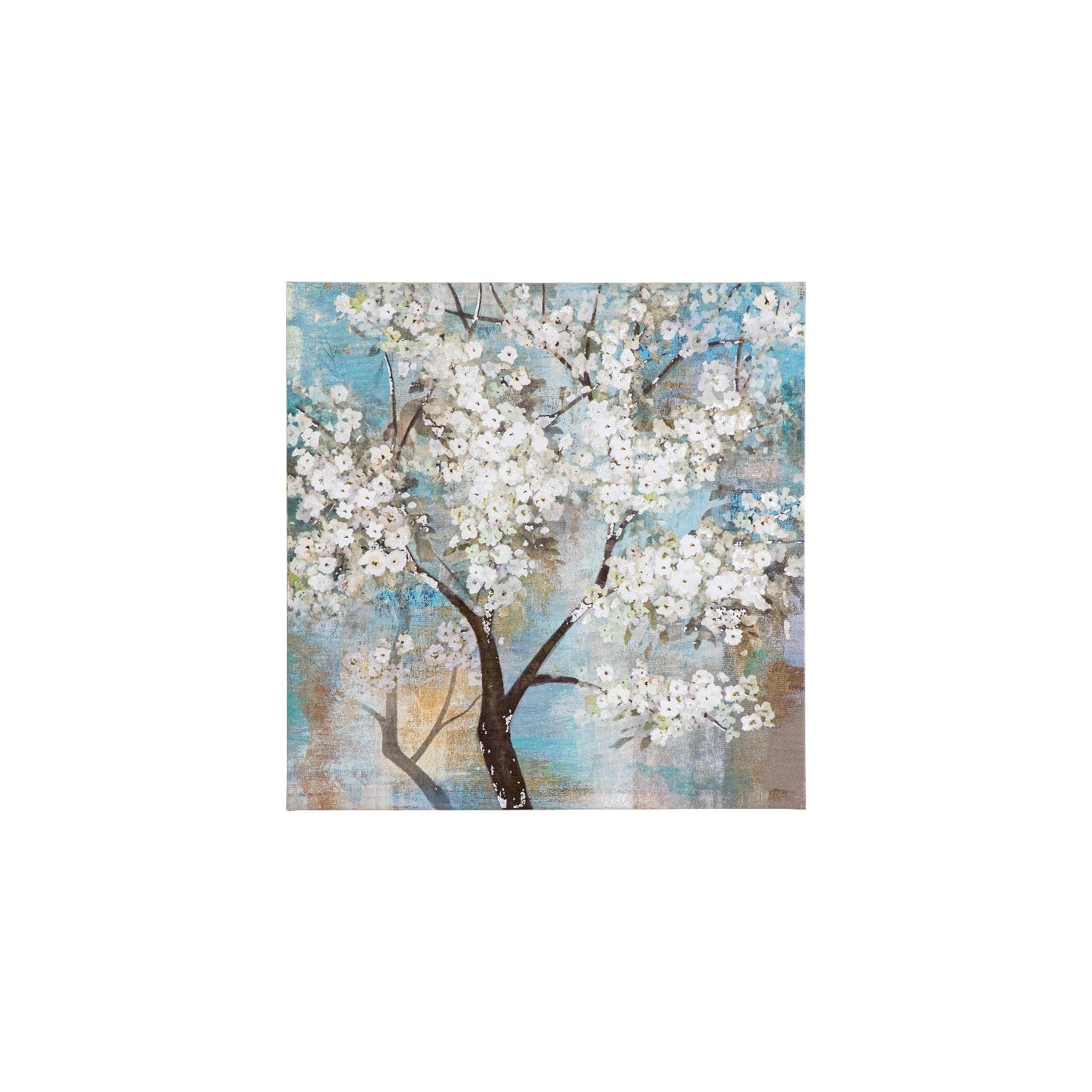 Yosemite Home Decor 'Tree In Bloom' Fabric Canvas in Multi-Color