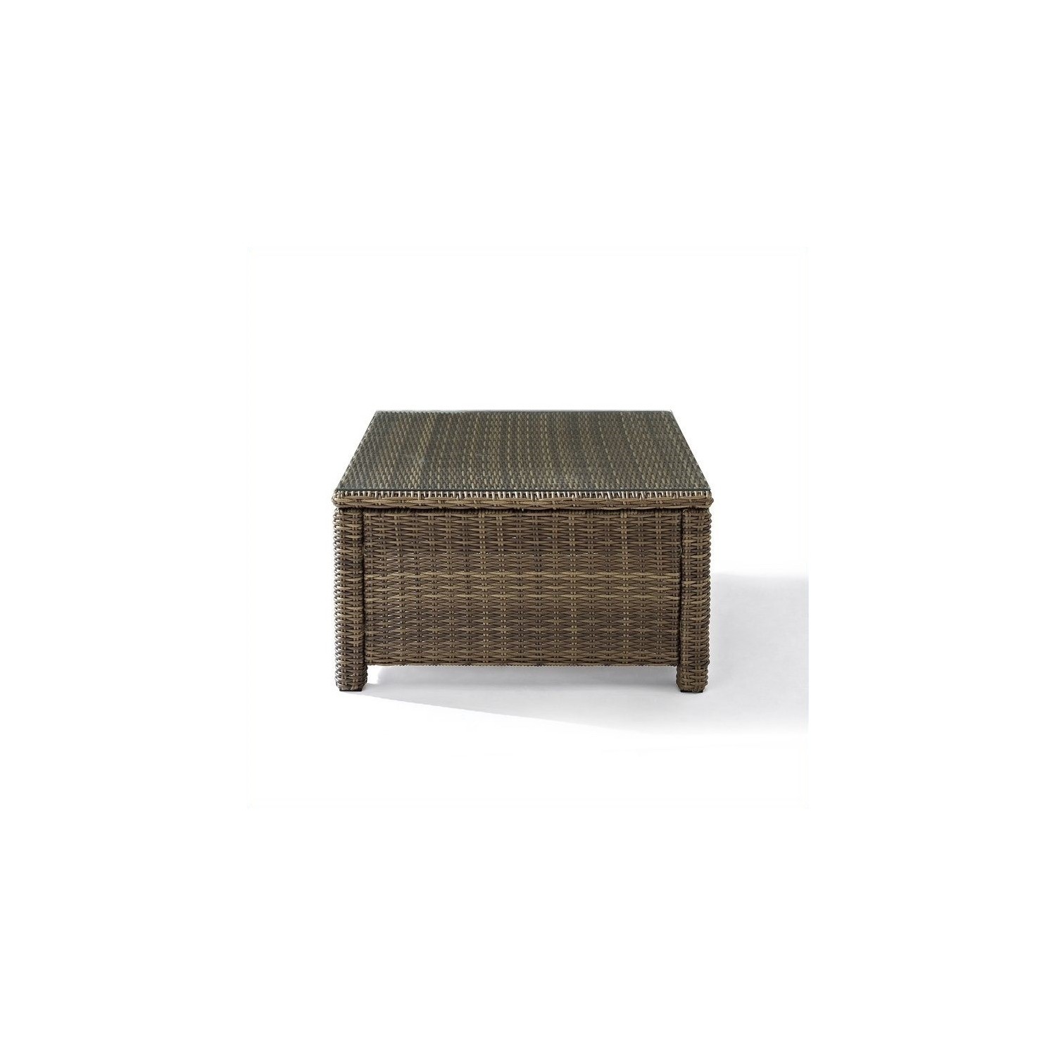 Bradenton Outdoor Wicker Sectional Glass Top Coffee Table
