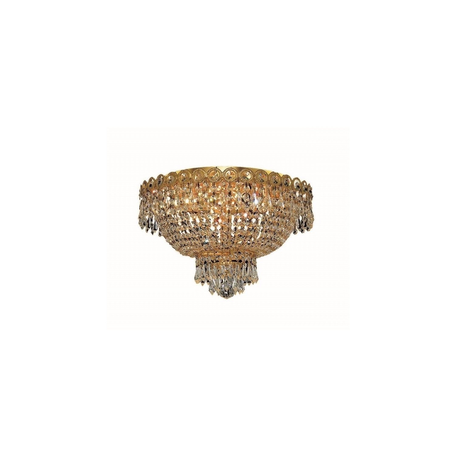 Elegant Lighting Century 16" 4 Light Royal Crystal Flush Mount