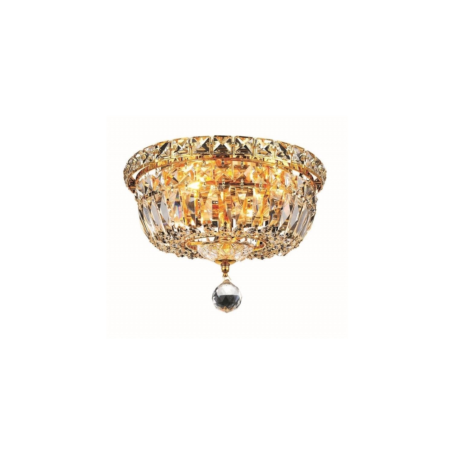 Elegant Lighting Tranquil 10" 4 Light Royal Crystal Flush Mount