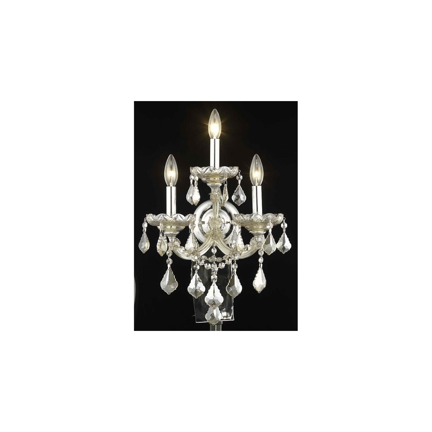 Elegant Lighting Maria Theresa 22" 3 Light Royal Crystal Wall Sconce