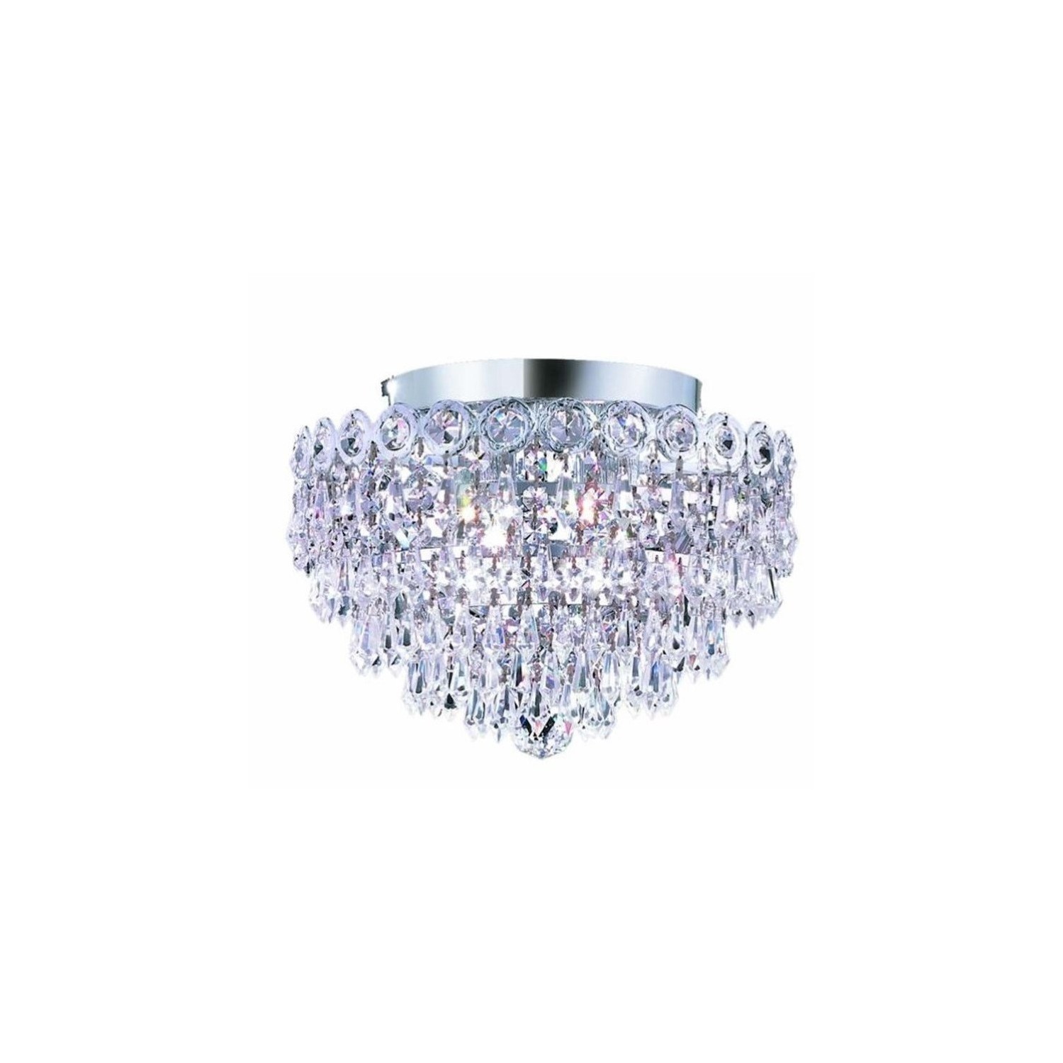Elegant Lighting Century 12" 4 Light Royal Crystal Flush Mount
