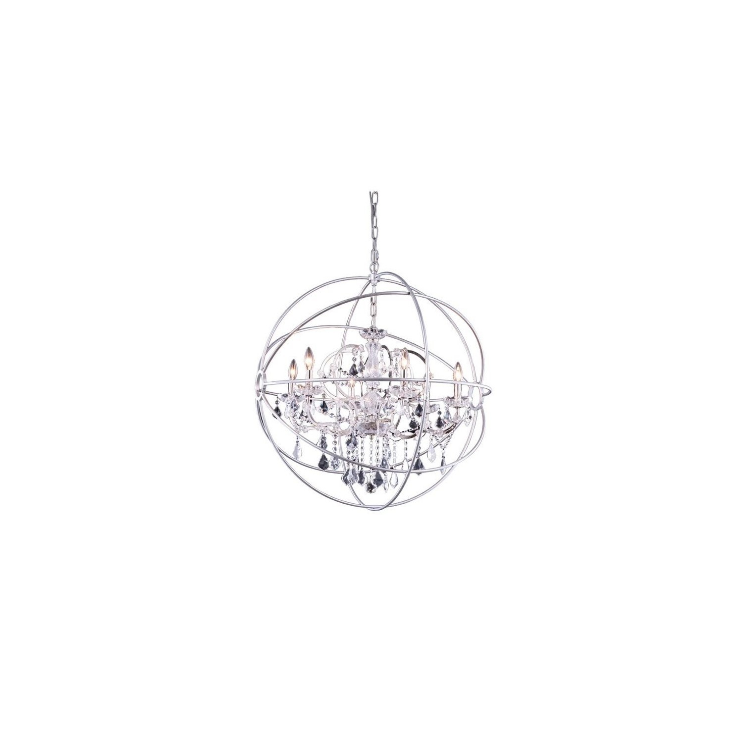 Elegant Lighting Geneva 32" 6 Light Royal Crystal Pendant Lamp