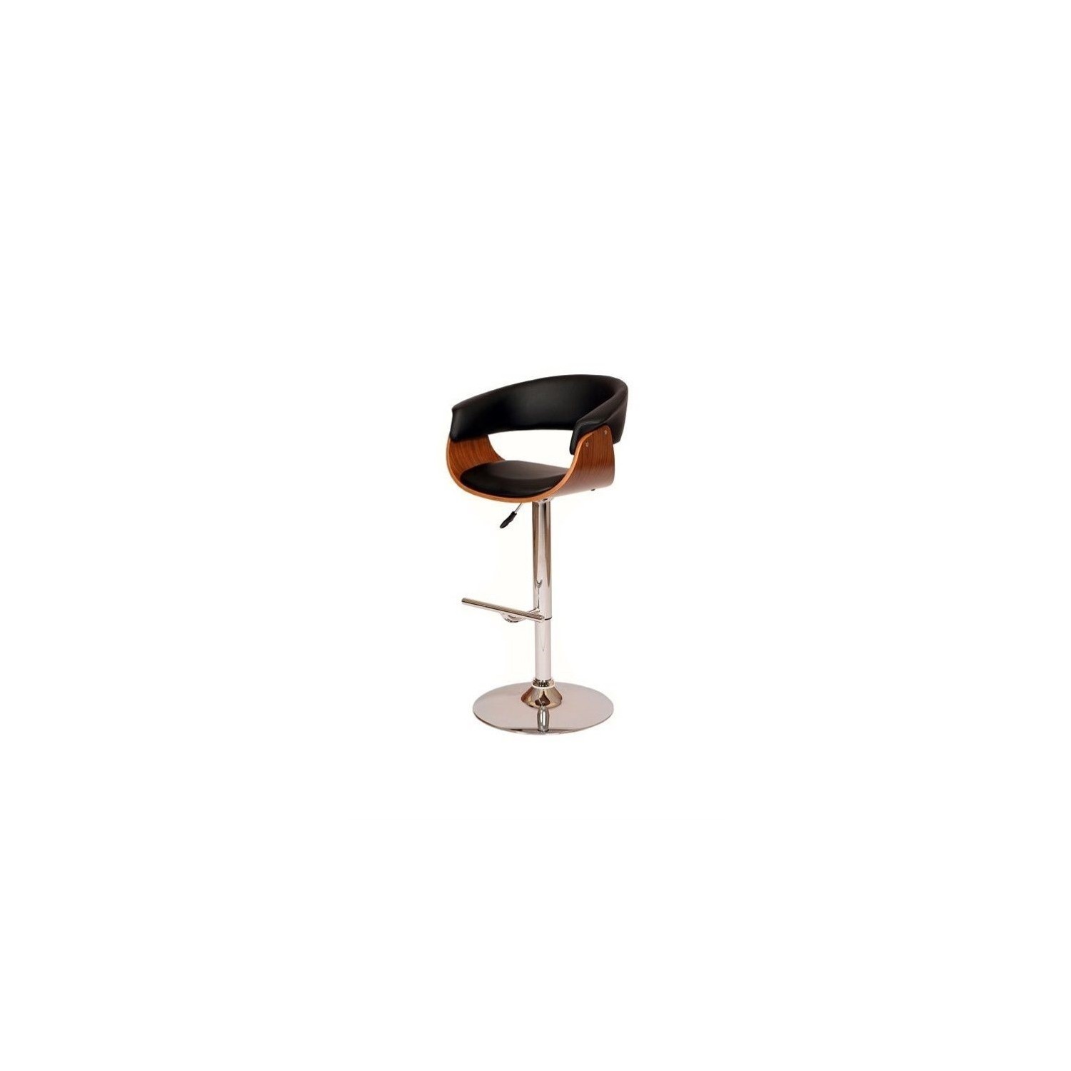 Armen Living Faux Leather Bar Stool Chair - Set of 1 - Black