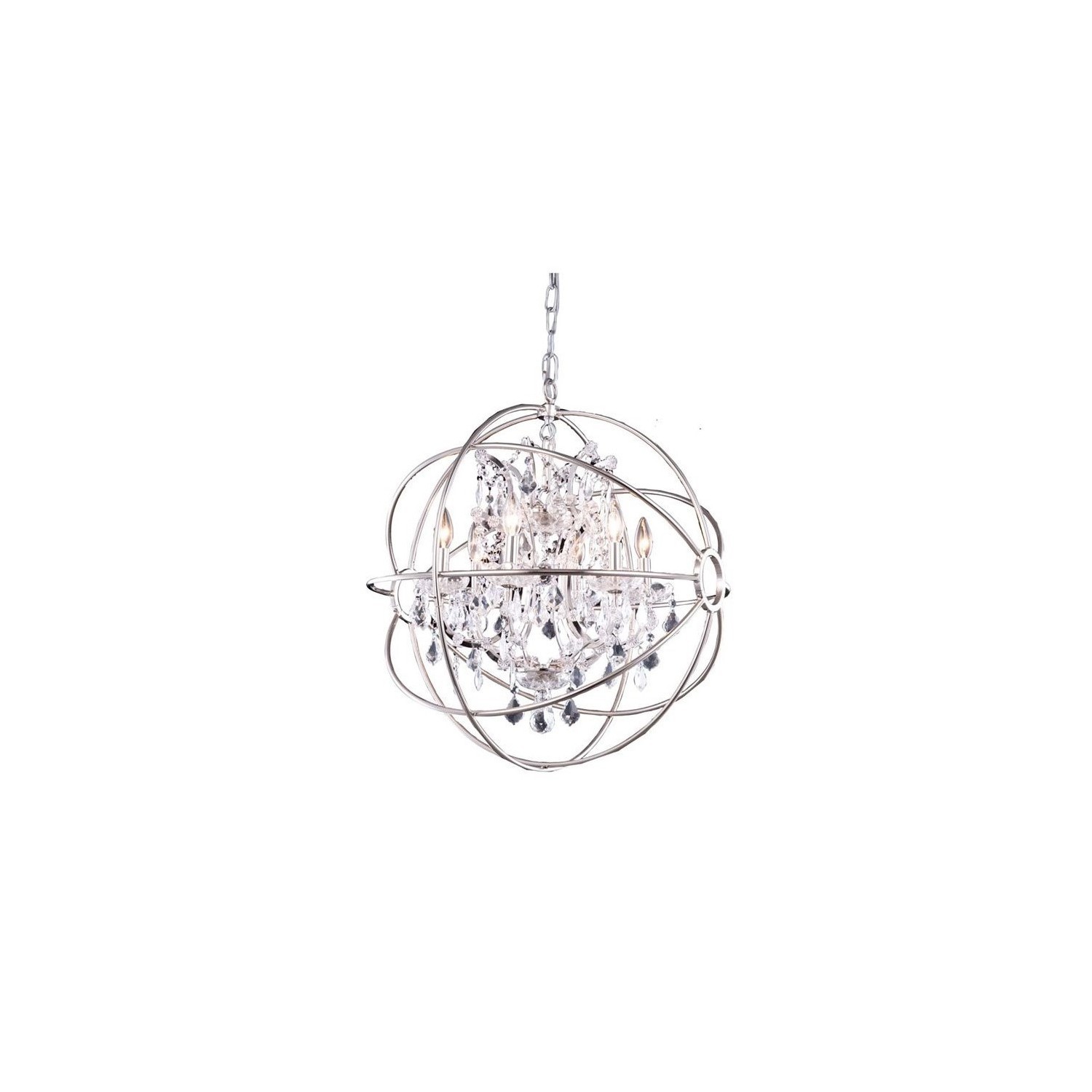 Elegant Lighting Geneva 25" 6 Light Royal Crystal Pendant Lamp