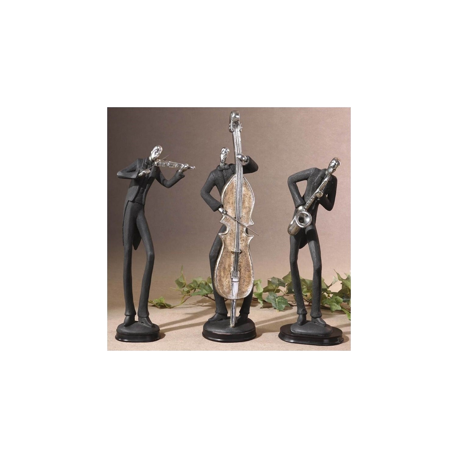 Uttermost Musicians Decorative Figurines in Slate Gray
