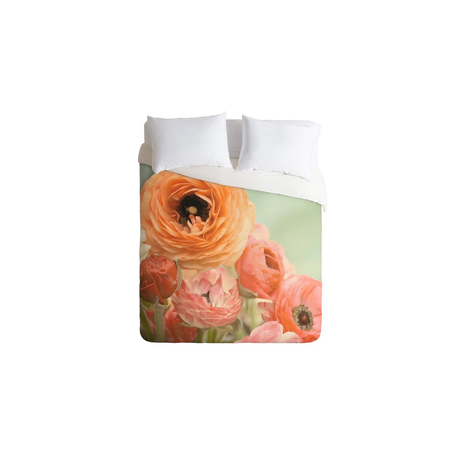 Deny Designs 3 Piece Bree Madden Spring Ranunculus Queen Duvet Set