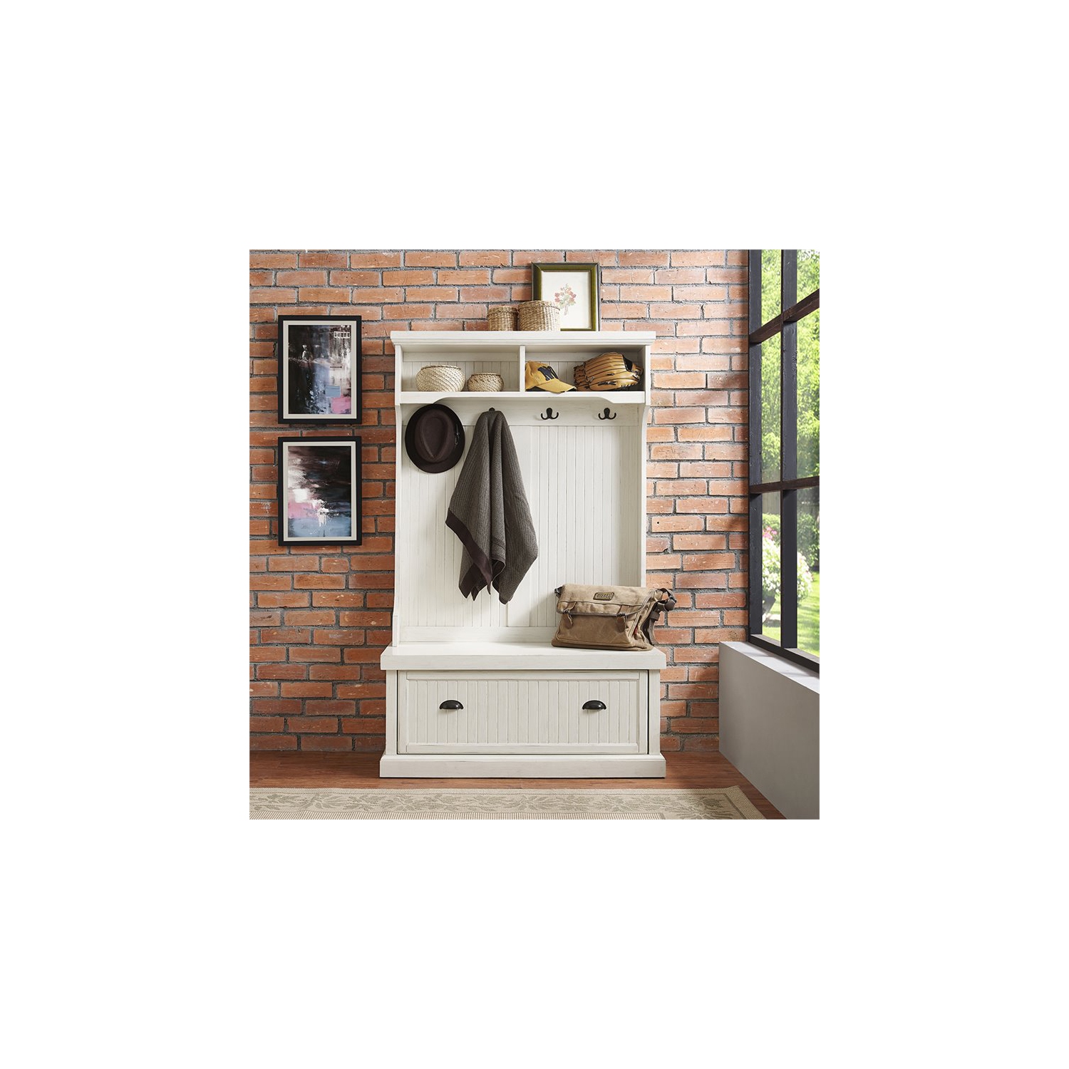 Crosley Seaside Hall Tree in White