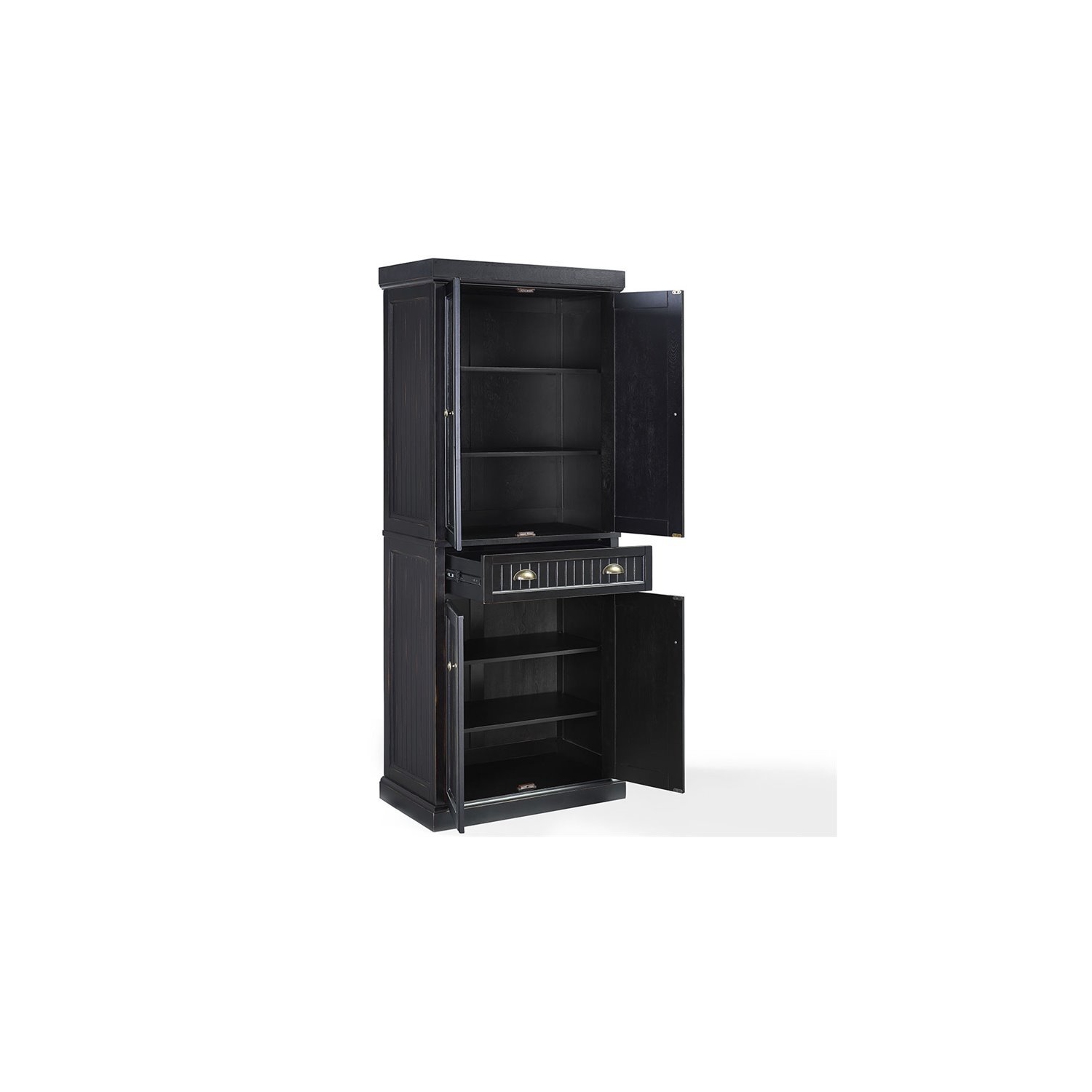 Garde-manger de style côtier à 4 portes Seaside de Crosley, noir