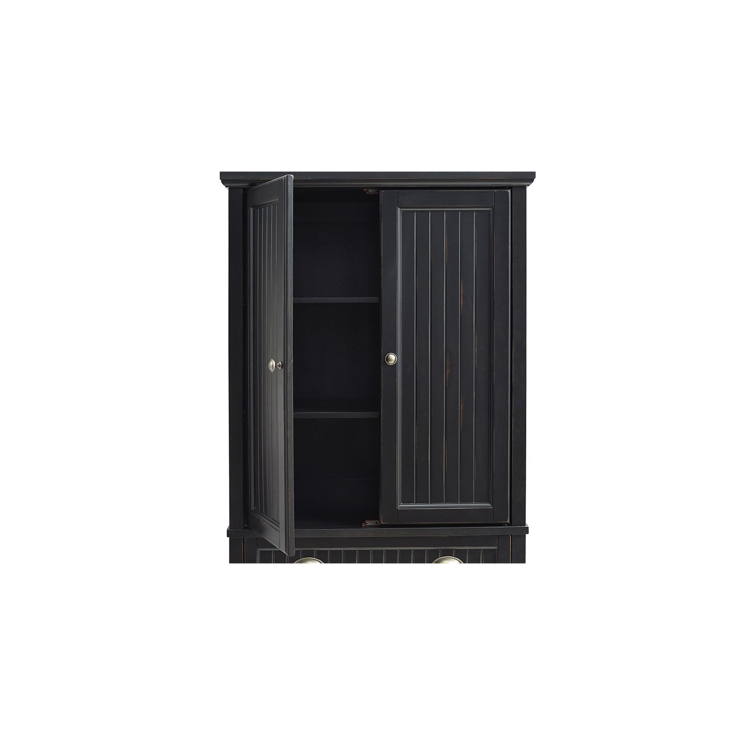 Garde-manger de style côtier à 4 portes Seaside de Crosley, noir