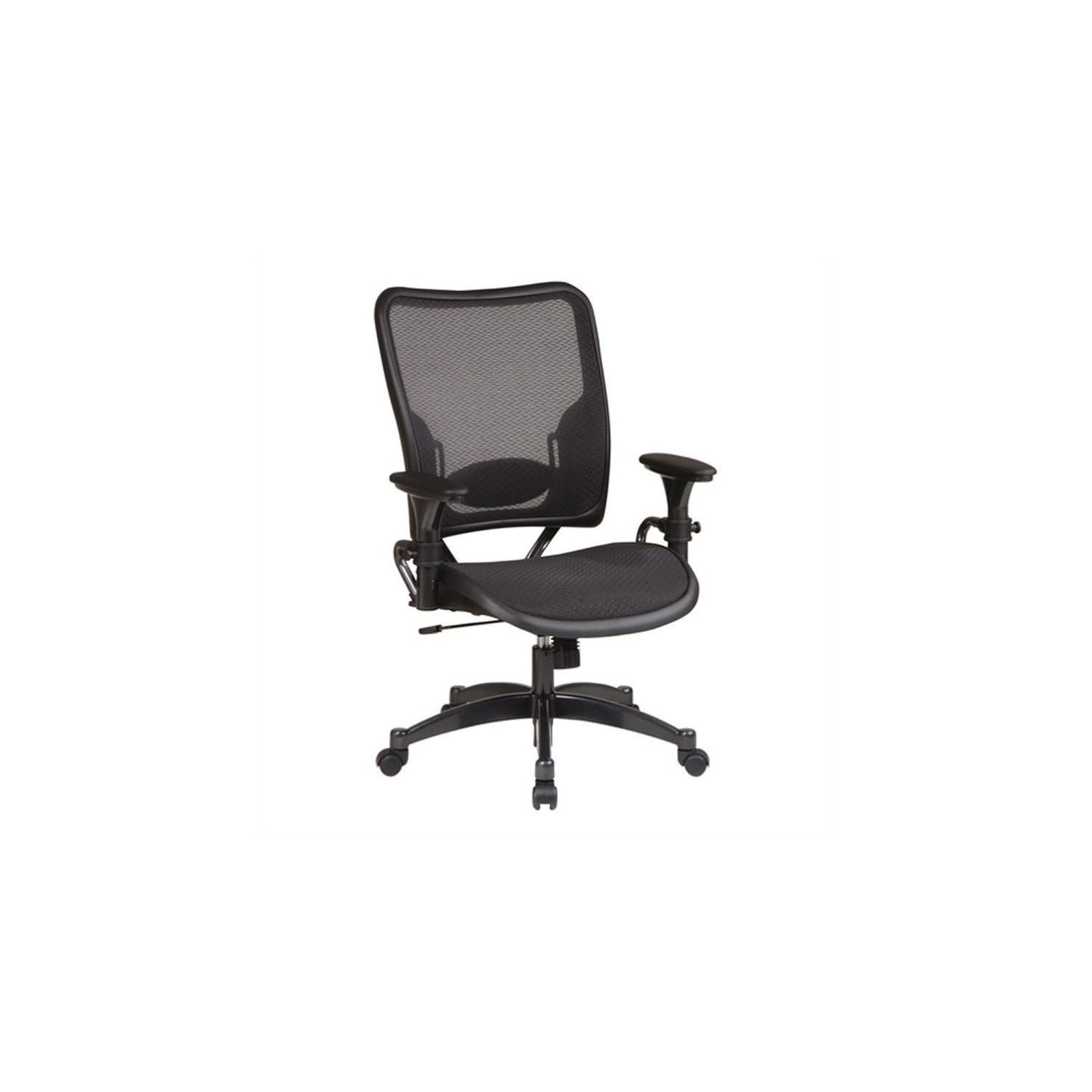 Air Grid Black Fabric Seat Back Adjustable Arms and Lumbar Managers Chair
