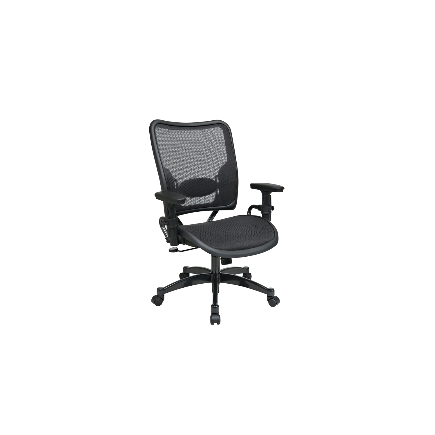 Air Grid Black Fabric Seat Back Adjustable Arms and Lumbar Managers Chair