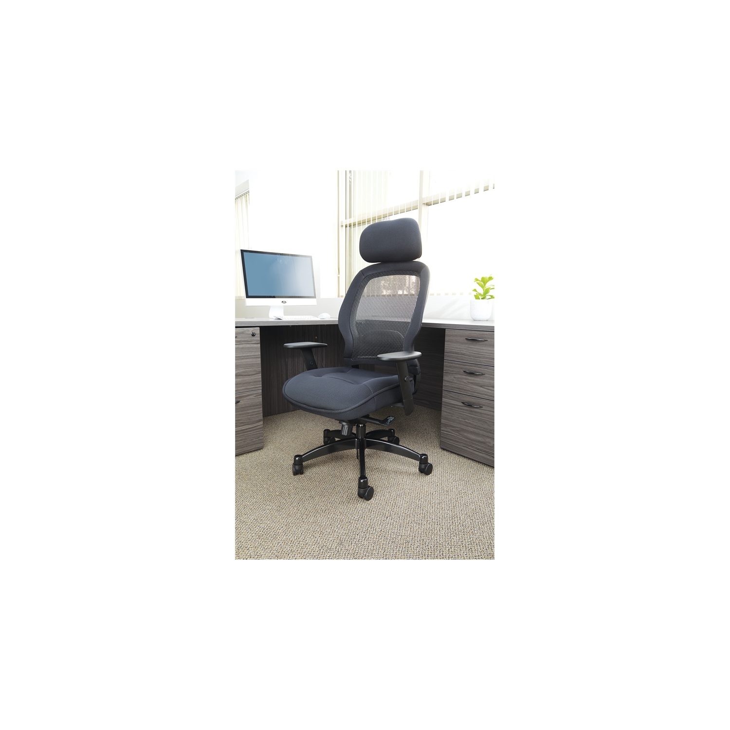 SPACE Deluxe Black Matrex Back Executive Office Chair with Mesh Seat