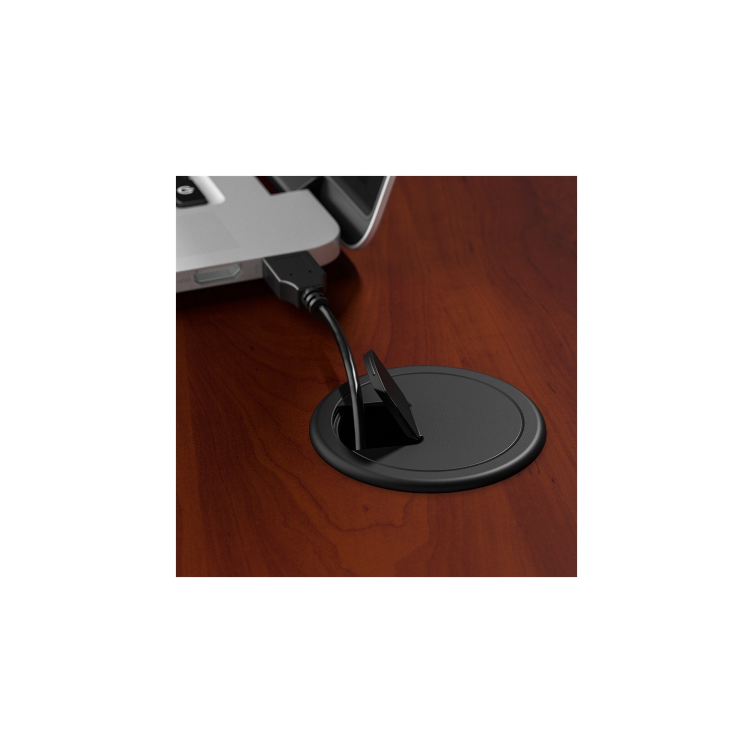 Series A 60W Office Desk in Hansen Cherry and Galaxy - Engineered Wood