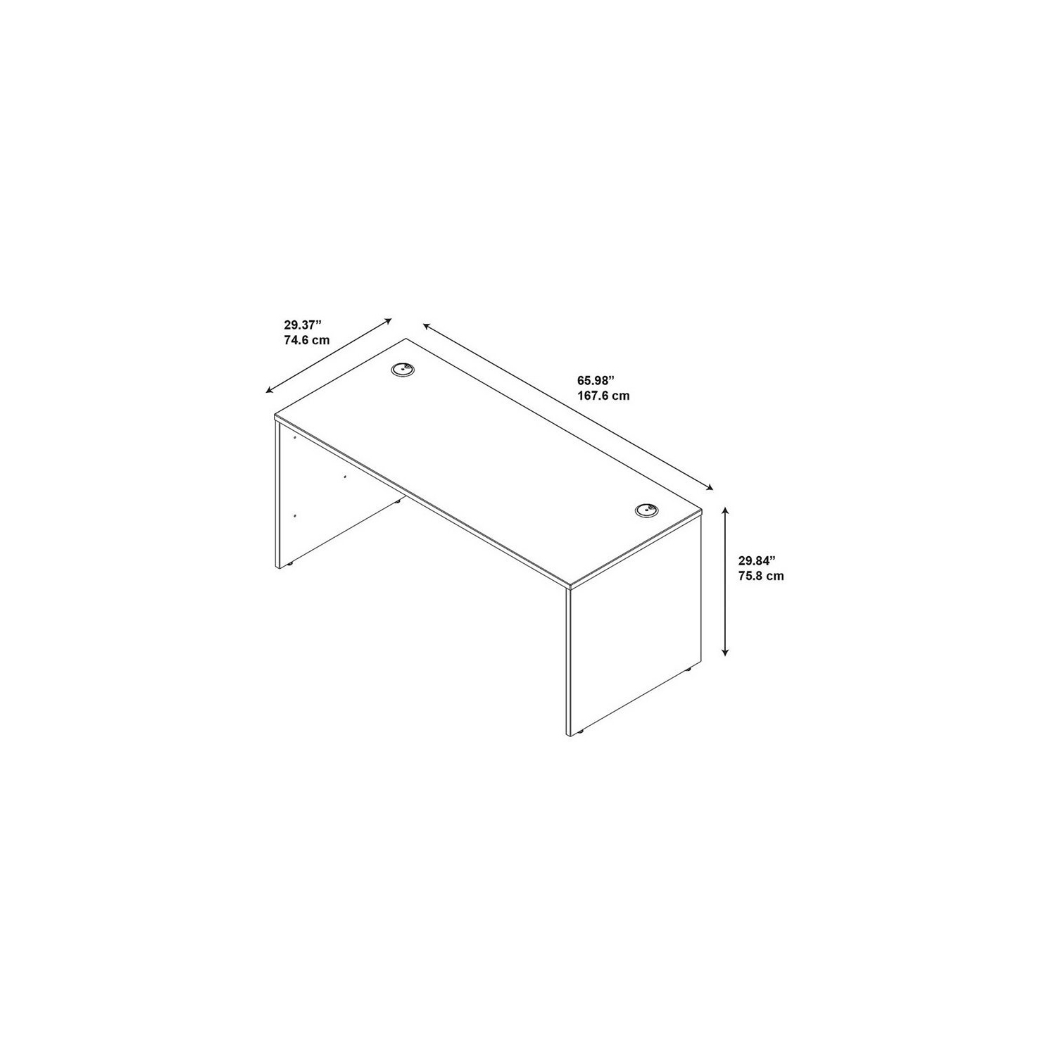 Series C 66W x 30D Office Desk in Mocha Cherry - Engineered Wood