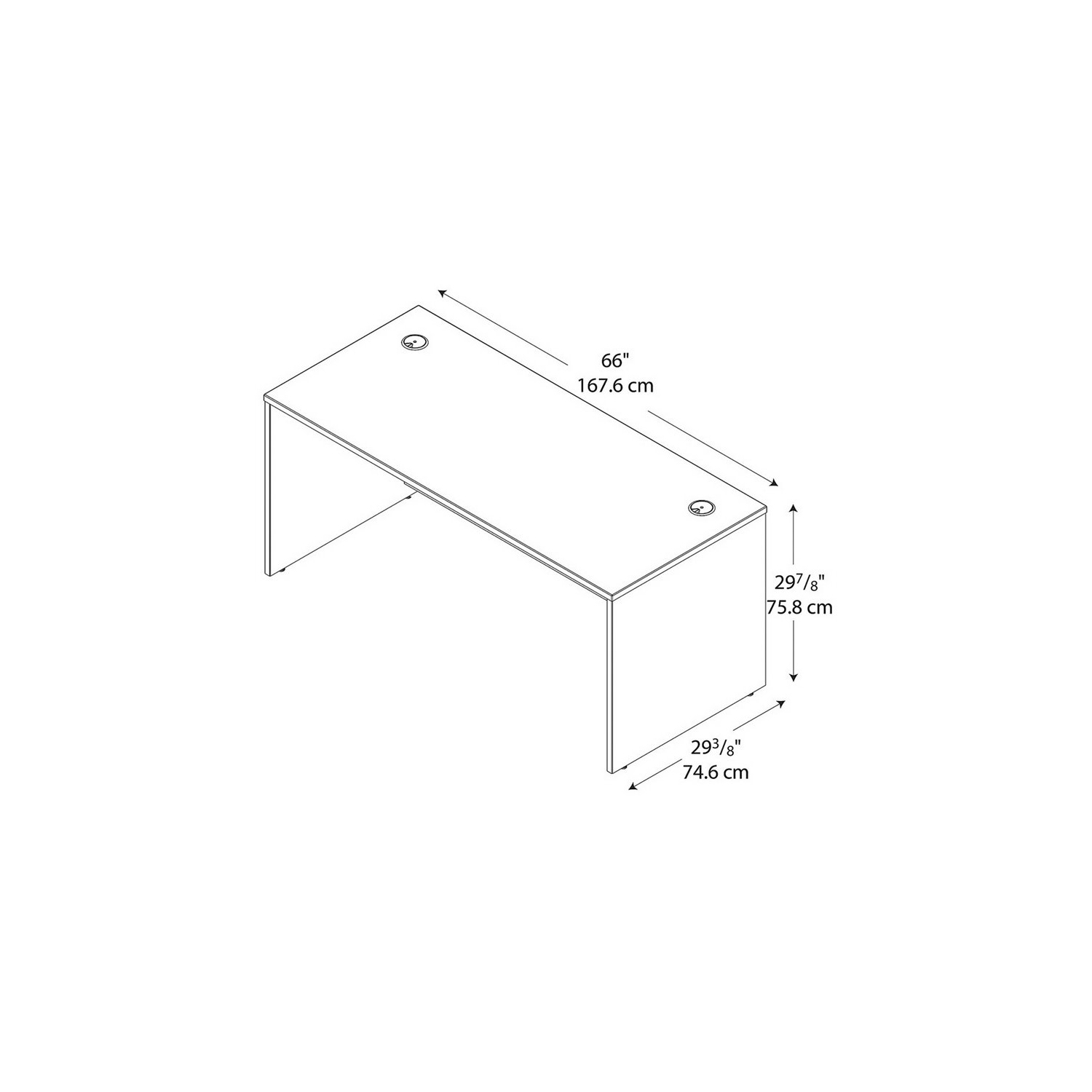 Series C 66W x 30D Office Desk in Hansen Cherry - Engineered Wood