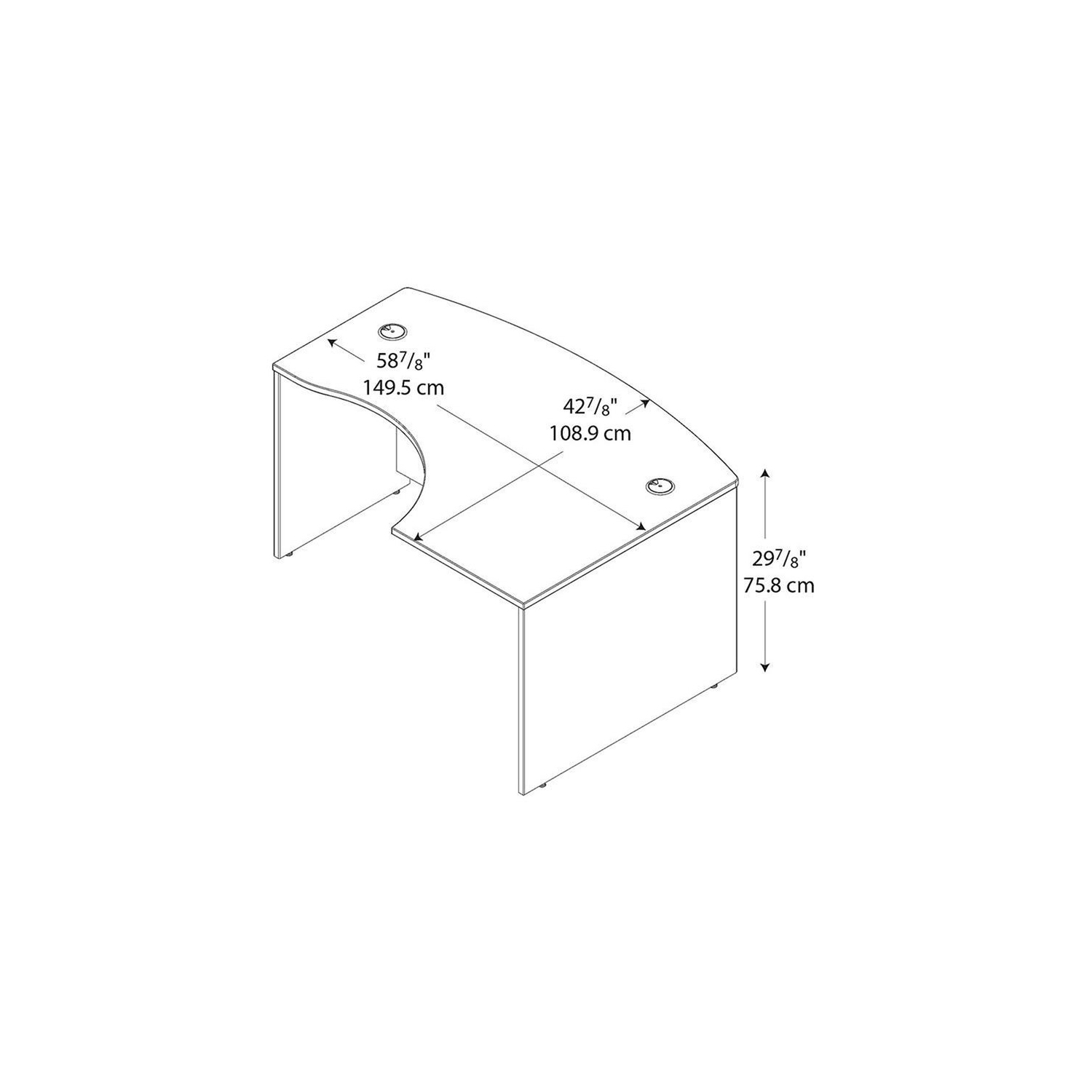 Series C 60 x 43 RH L-Bow Desk in Hansen Cherry - Engineered Wood