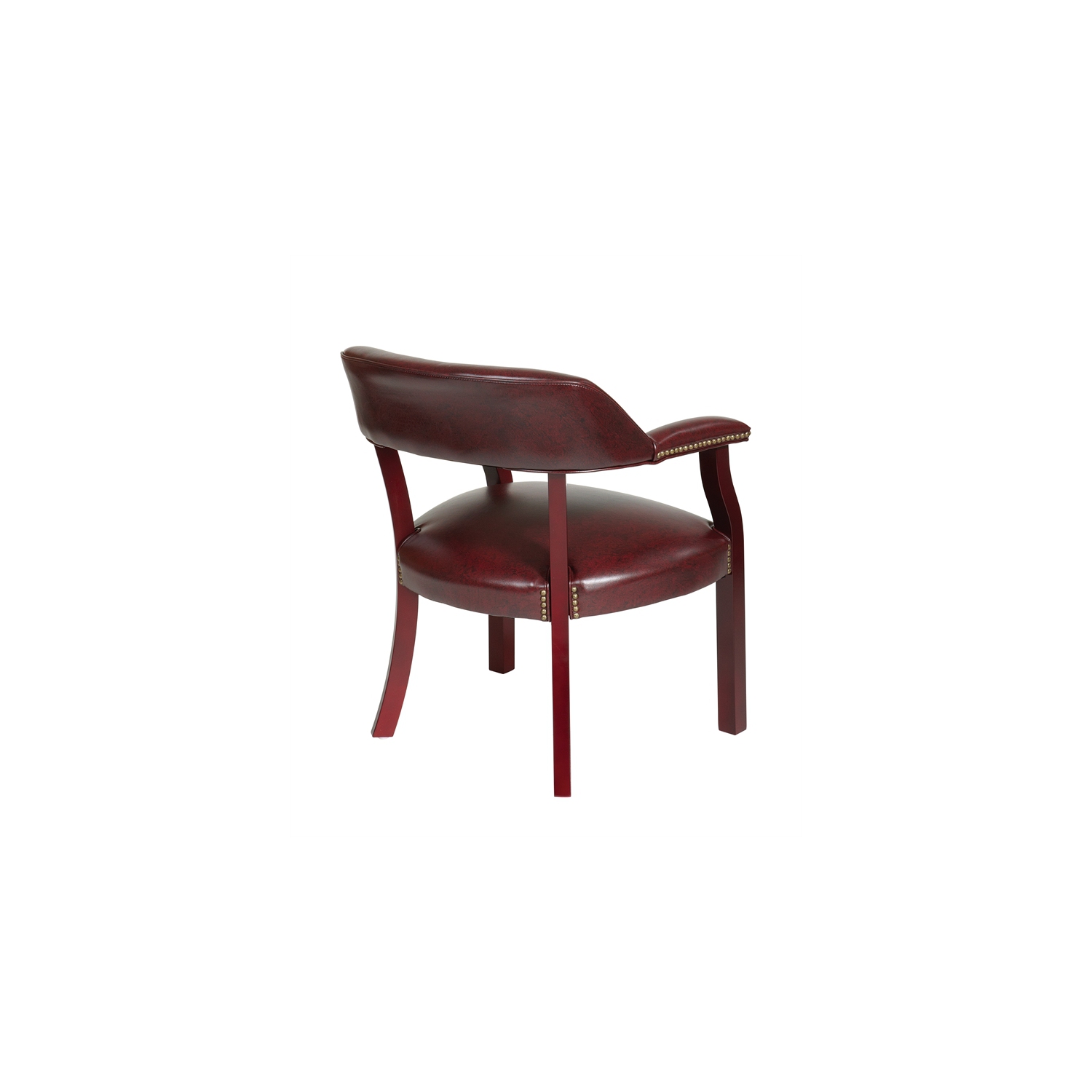 Traditional Guest Chair in Oxblood Red Vinyl