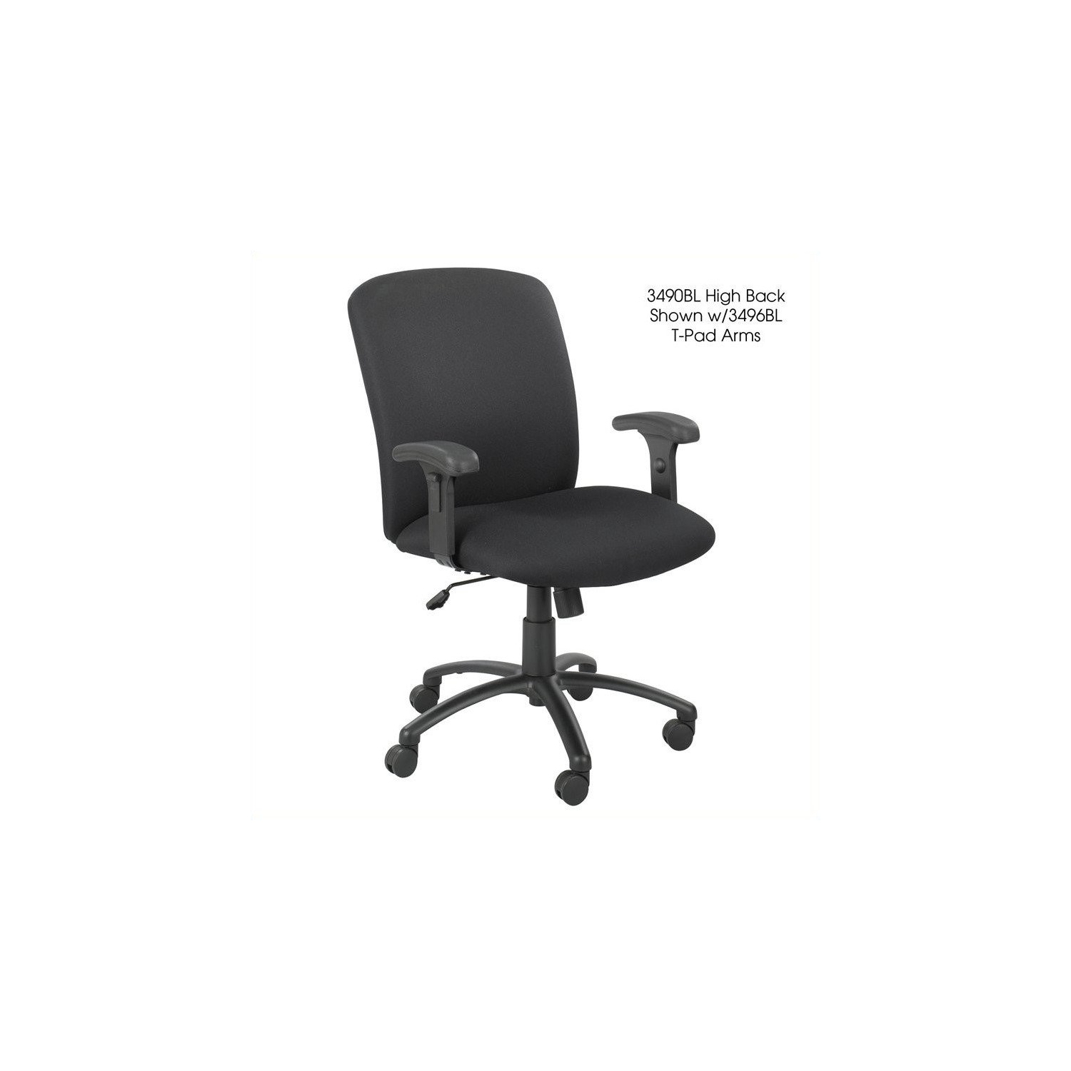 Safco Uber Big and Tall High Back Task Office Chair in Black