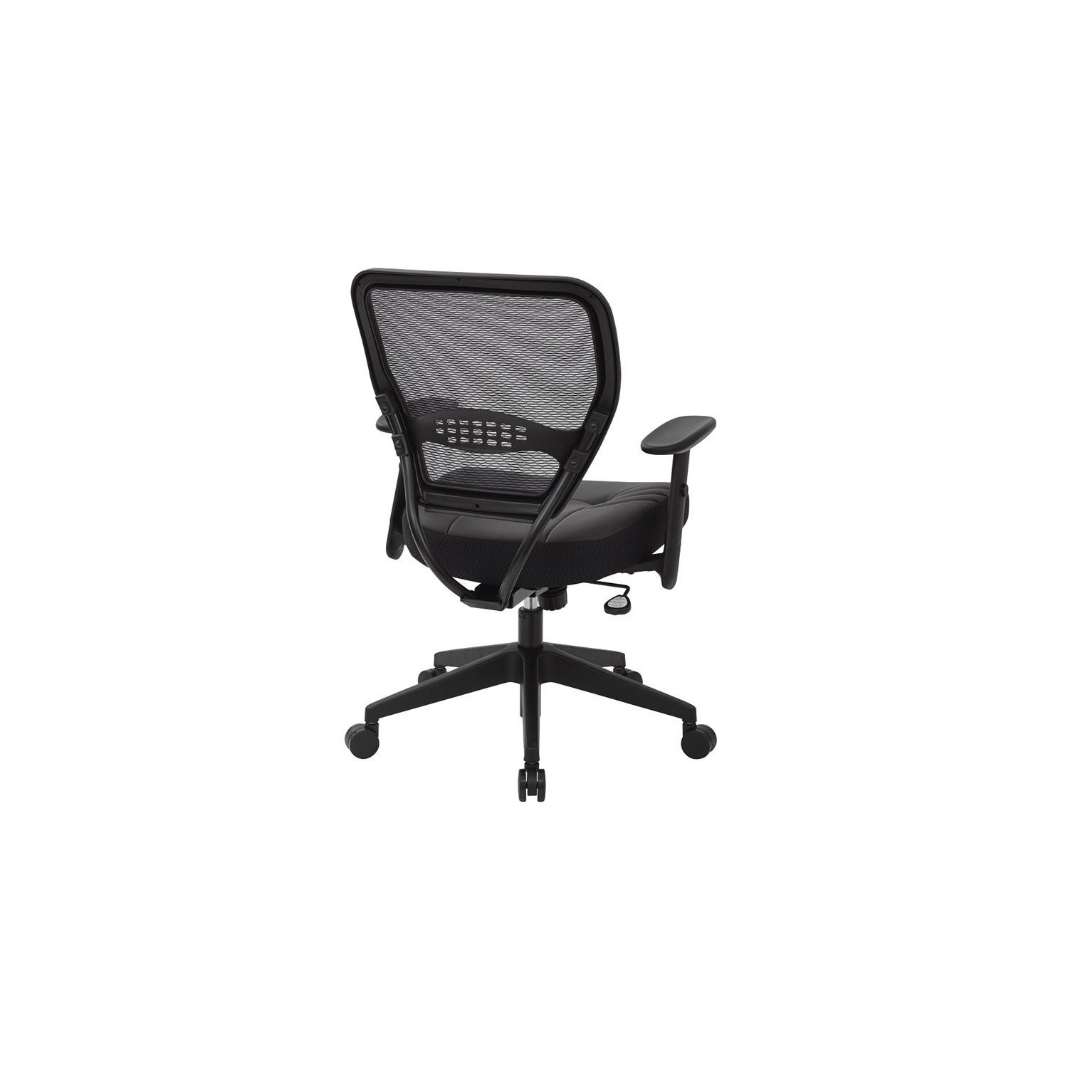 Professional Dark Air Grid Back Managers Office Chair Black Eco Leather Seat